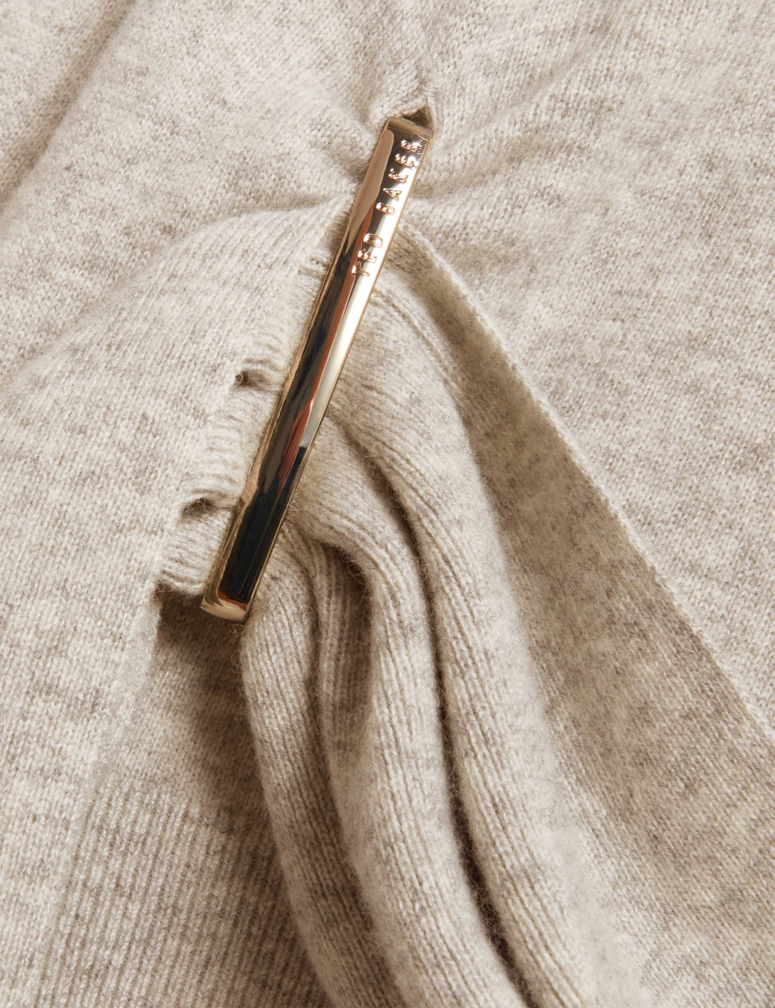 Wool Blend Drape Detail Jumper with Cashmere 2 of 6