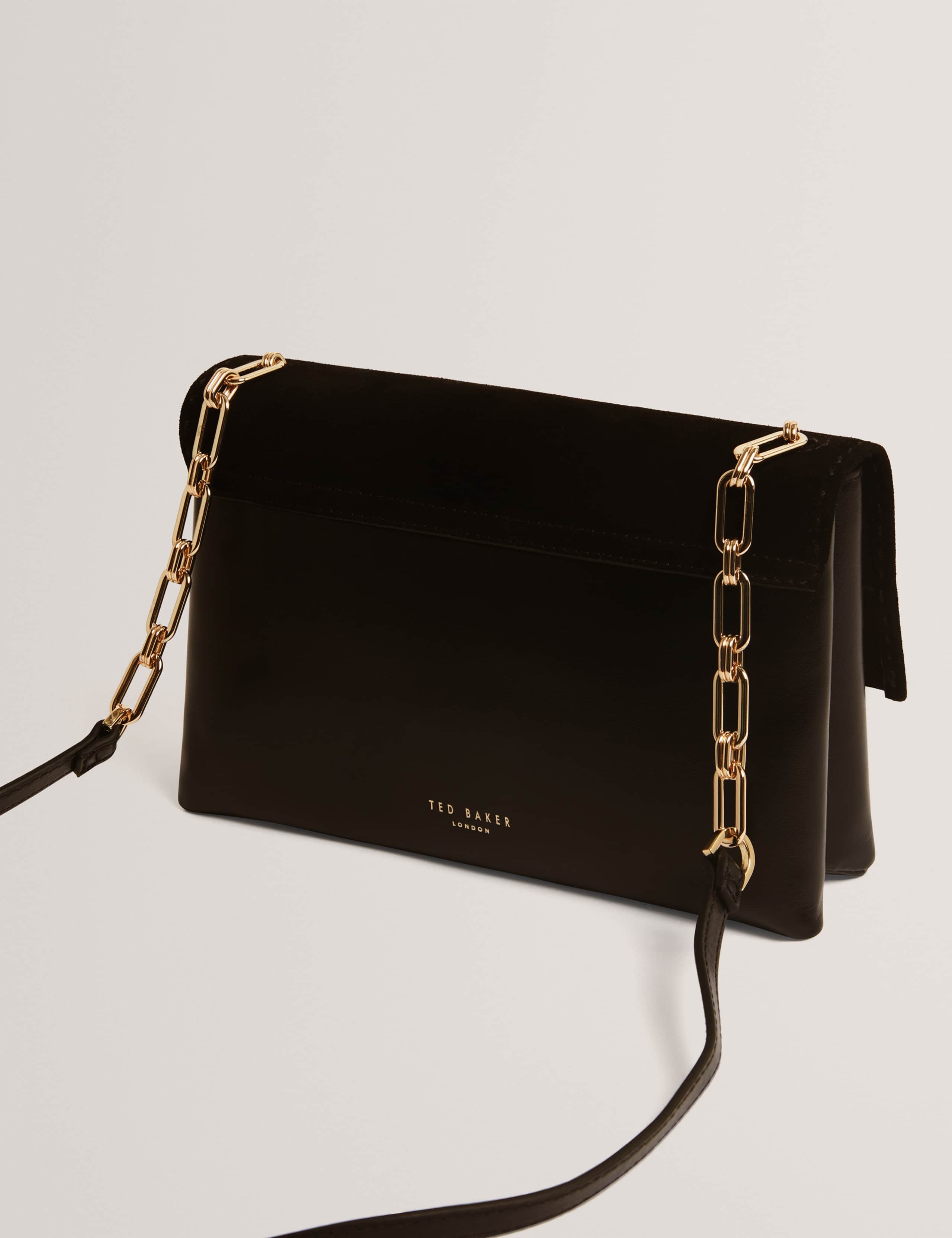 Leather Push Lock Flap Small Cross Body Bag 4 of 5