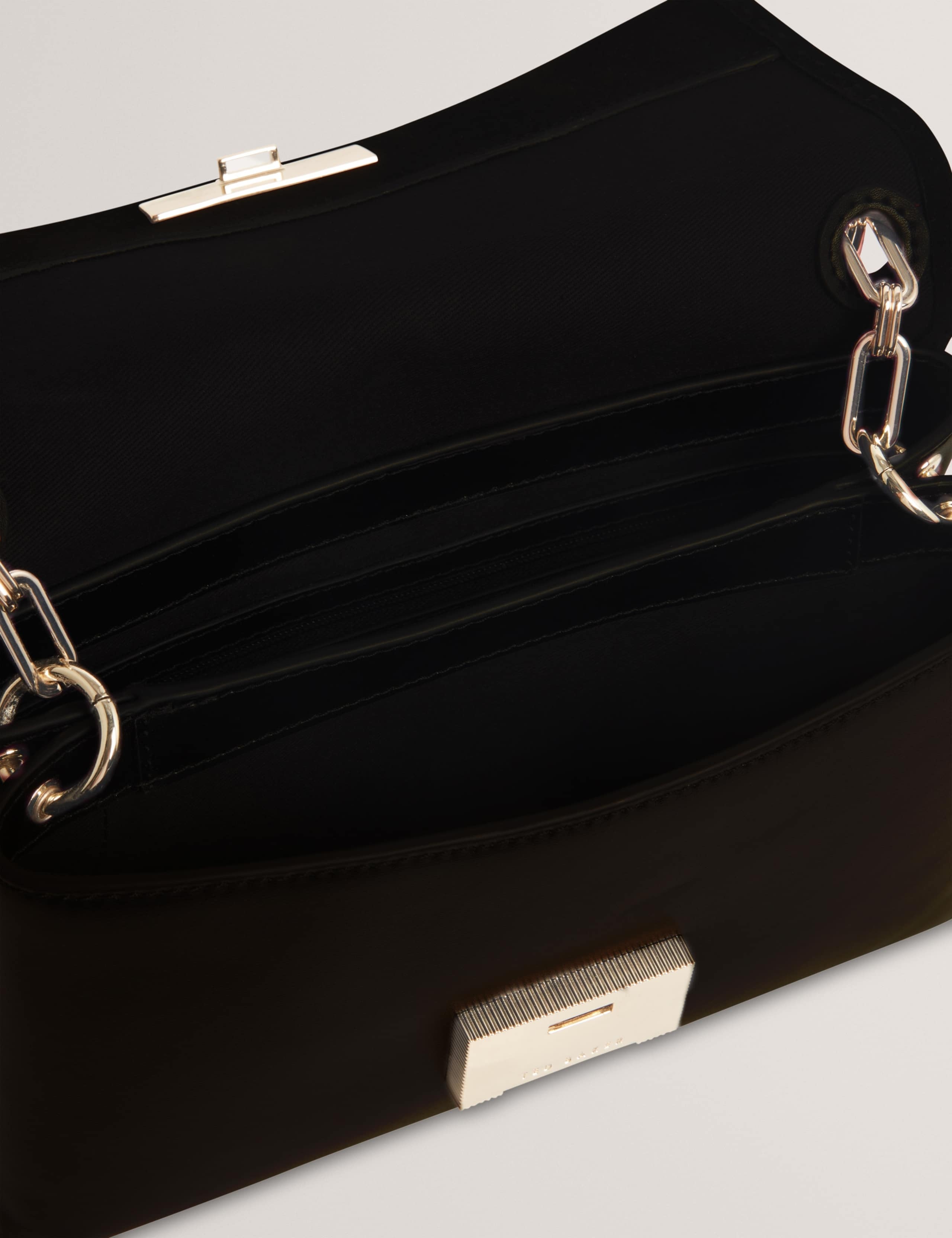Leather Push Lock Flap Small Cross Body Bag 5 of 5