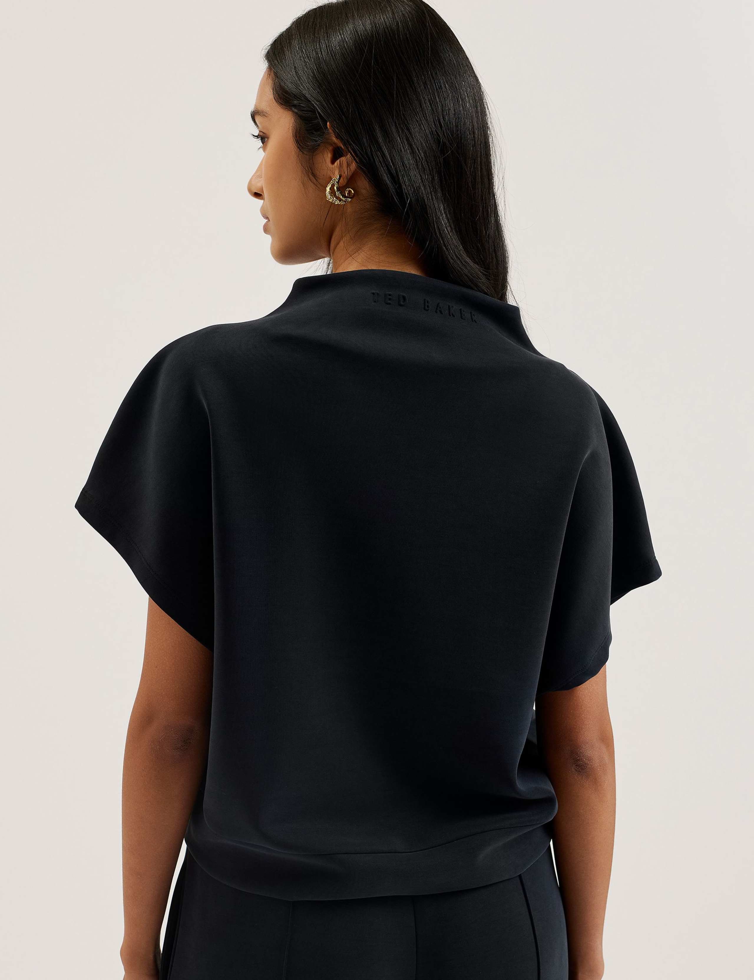 Cupro Blend Funnel Neck Sweatshirt 2 of 4