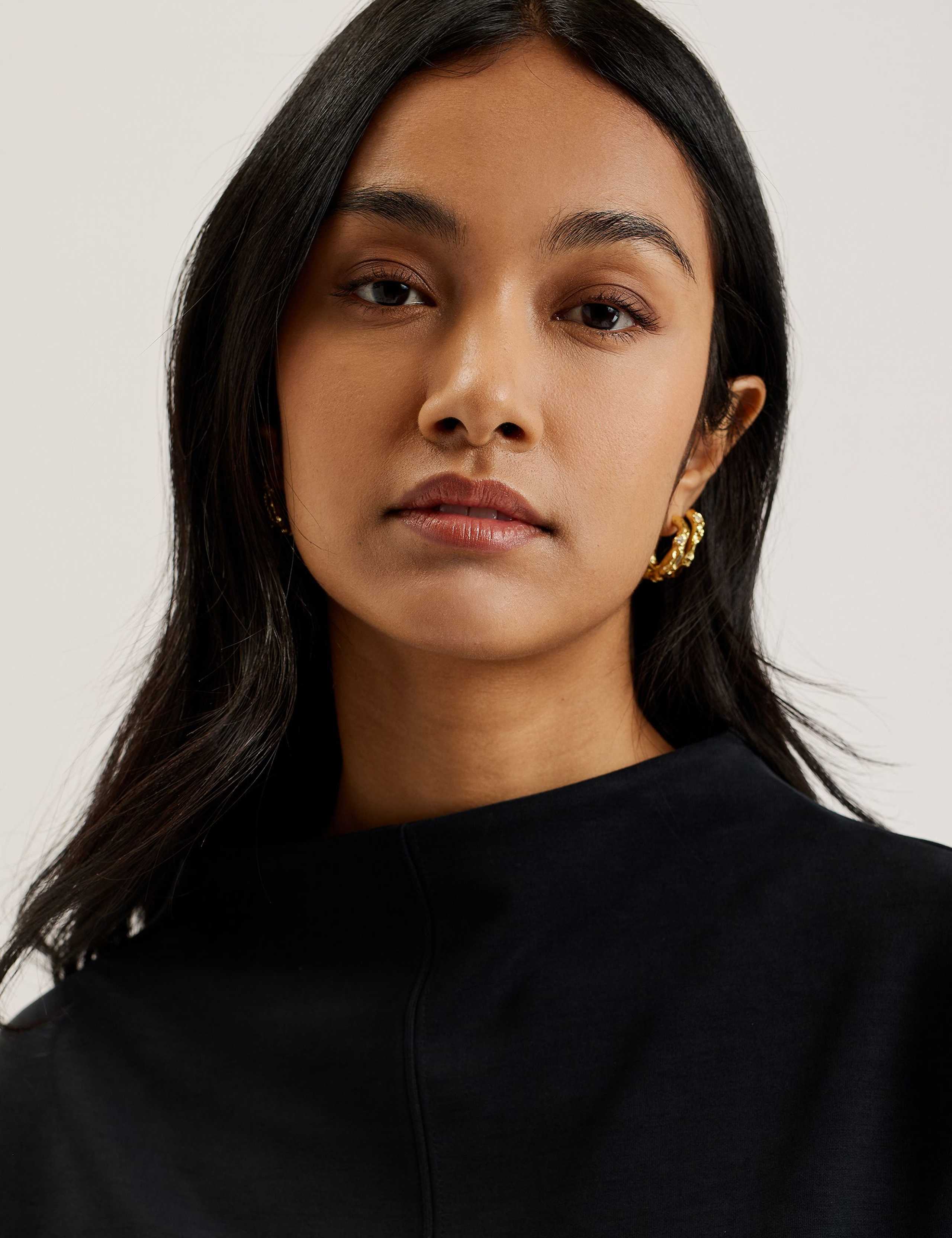 Cupro Blend Funnel Neck Sweatshirt 4 of 4