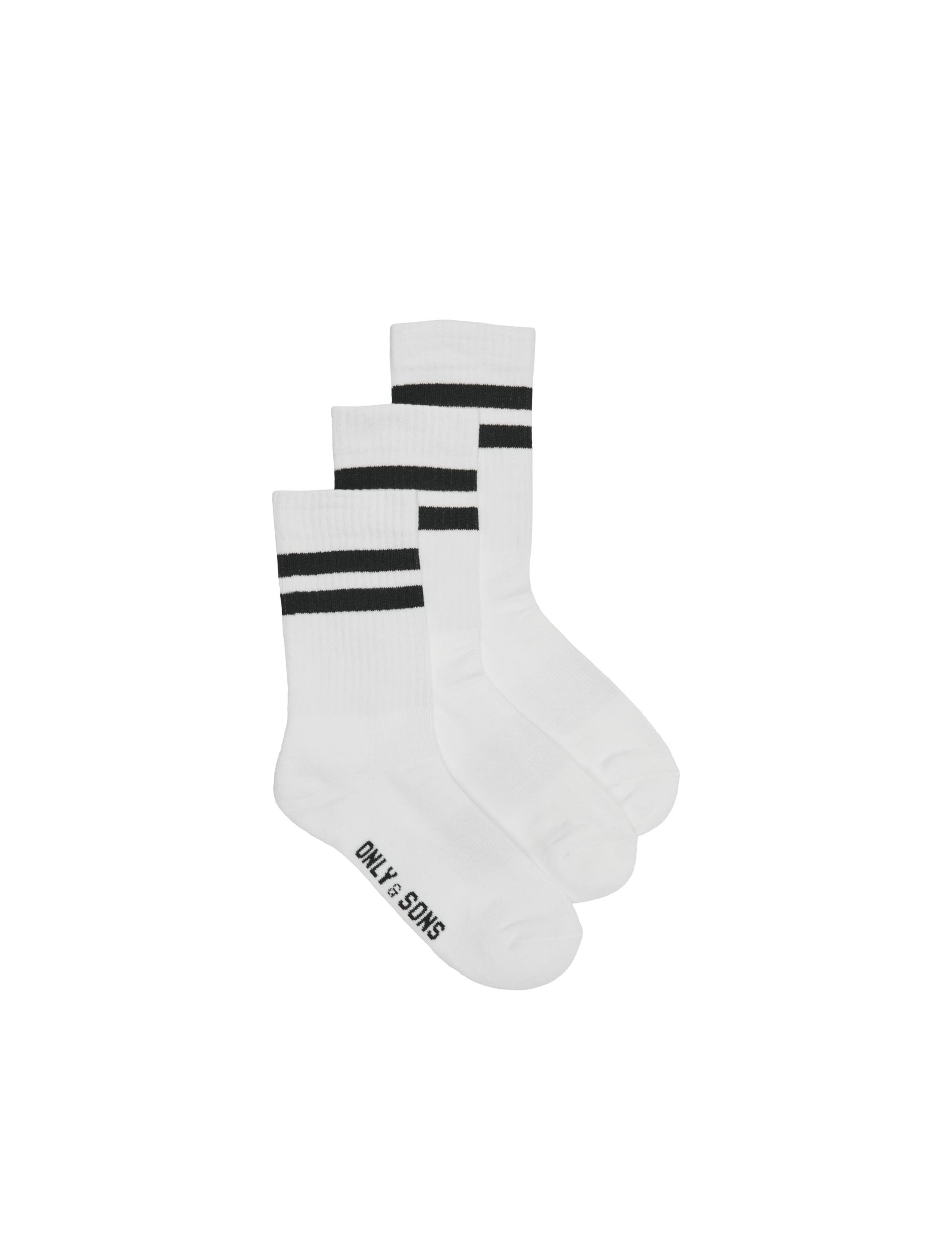 3 Pack Striped Cotton Rich Socks 1 of 2