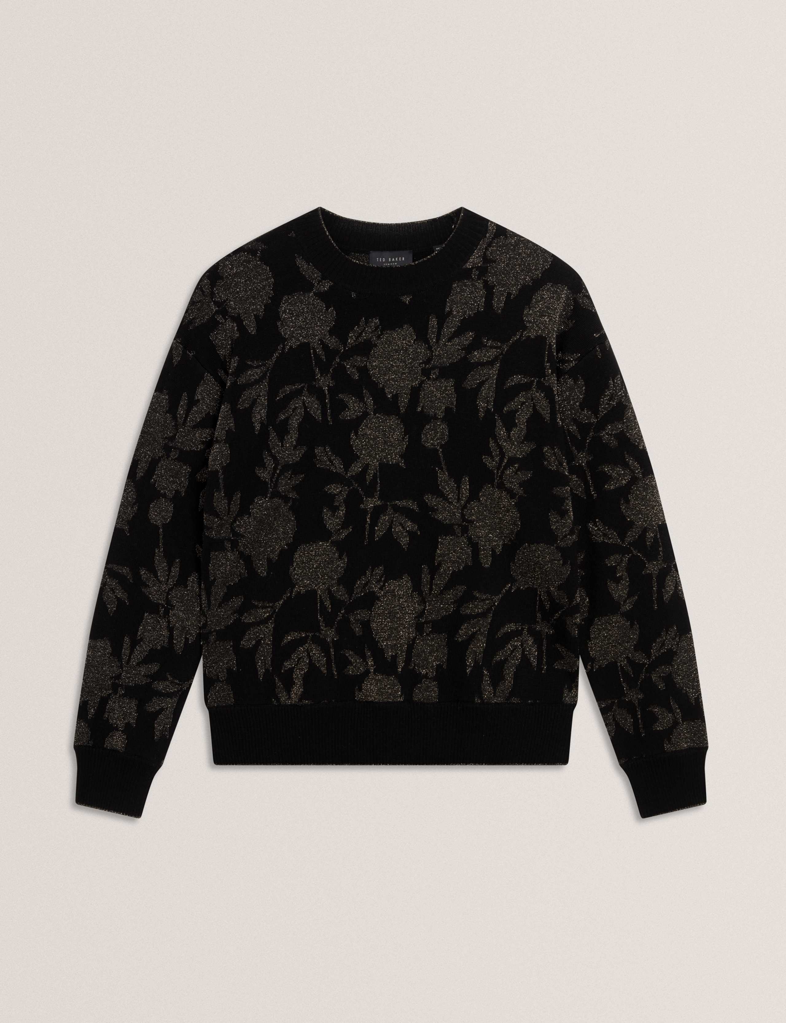 Wool Rich Sparkly Jacquard Crew Neck Jumper 2 of 7