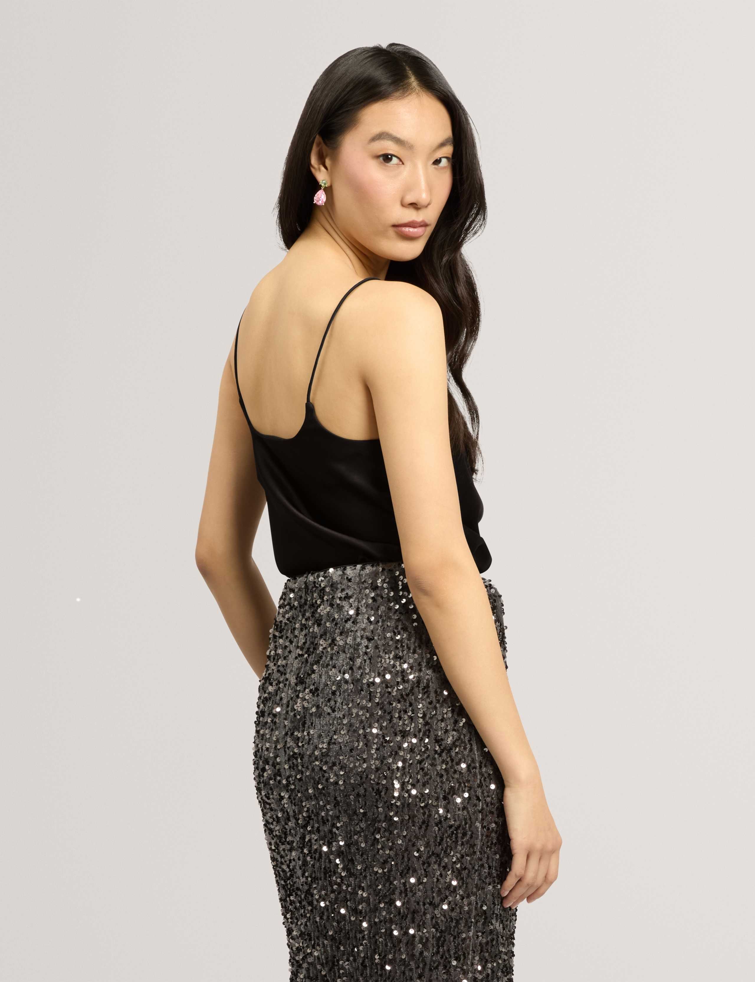 Satin Cowl Neck Cami Top 4 of 6