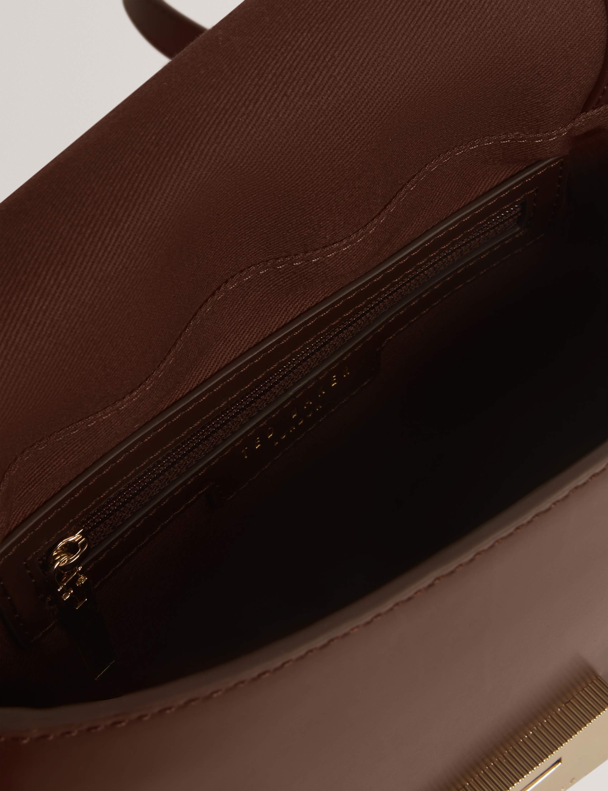 Leather Lock Detail Shoulder Bag 3 of 3