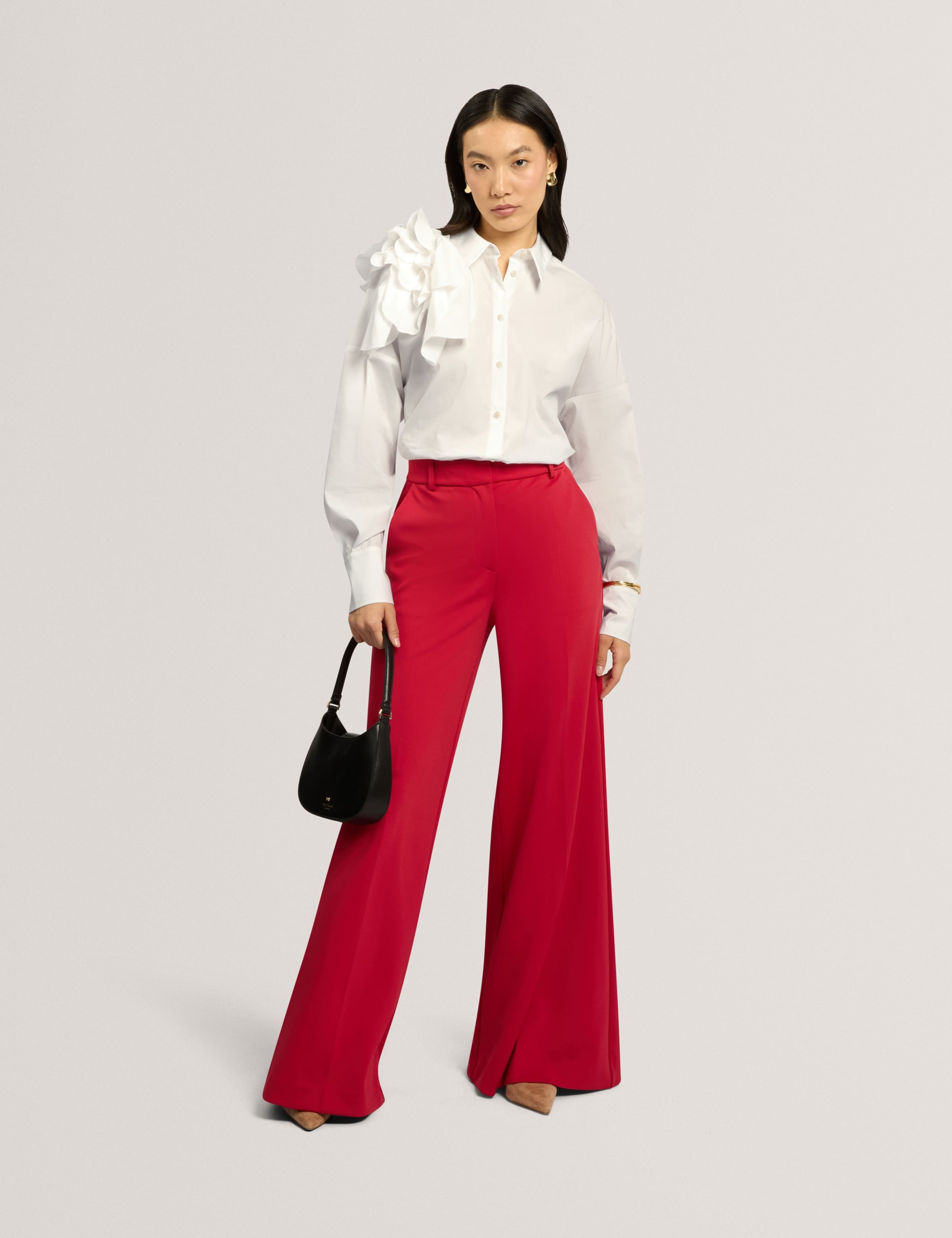 Cotton Rich Corsage Detail Collared Blouse 5 of 7