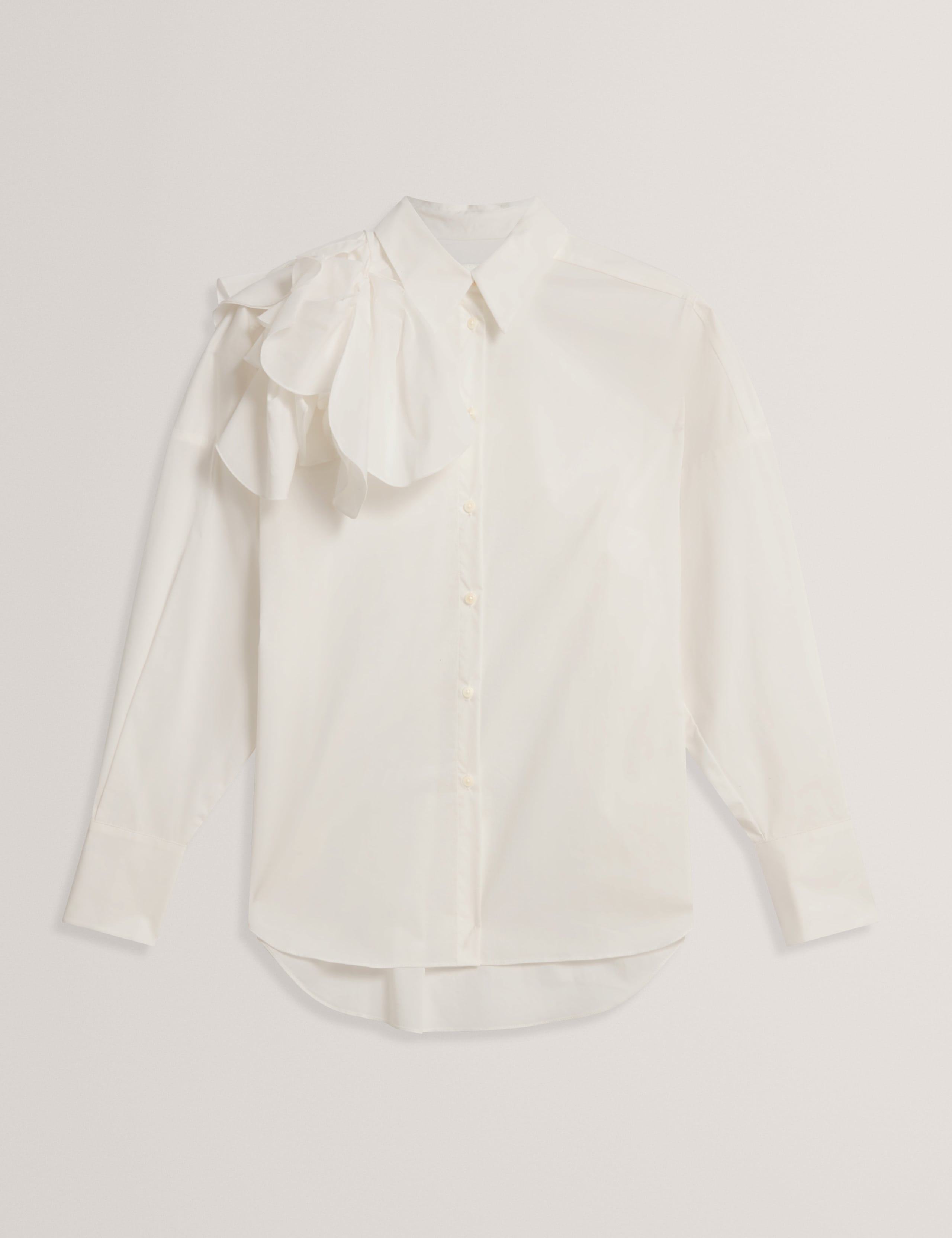Cotton Rich Corsage Detail Collared Blouse 2 of 7