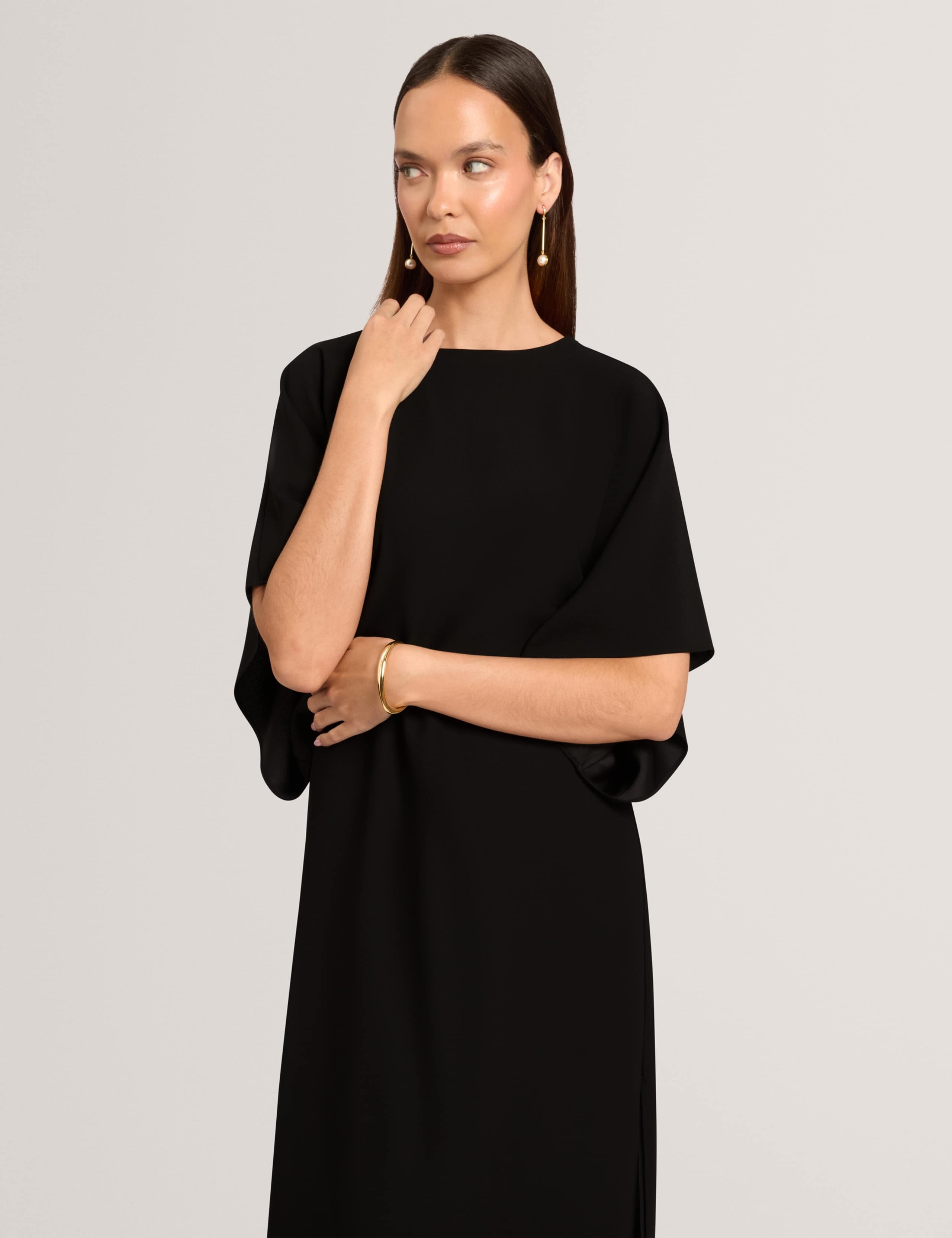 Lace Batwing Sleeve Midi Column Dress 4 of 7