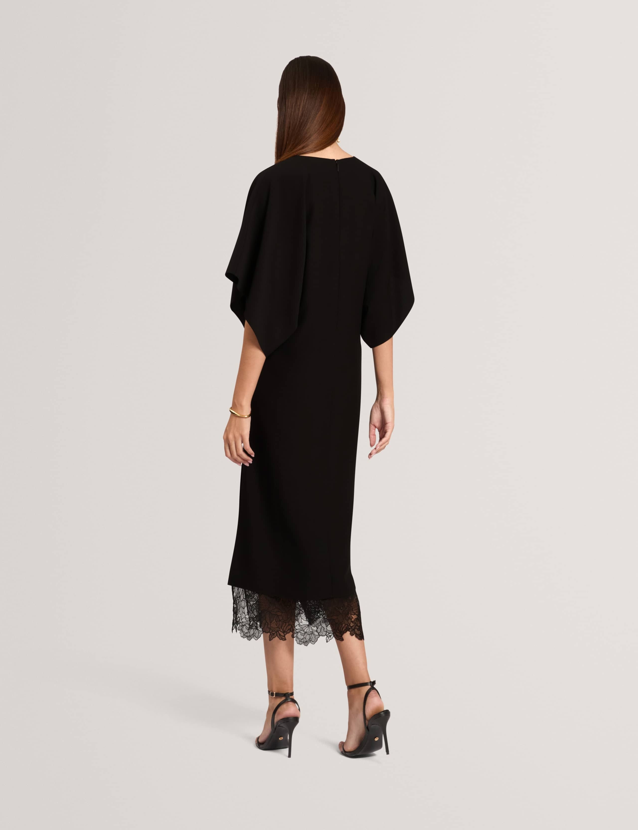 Lace Batwing Sleeve Midi Column Dress 6 of 7