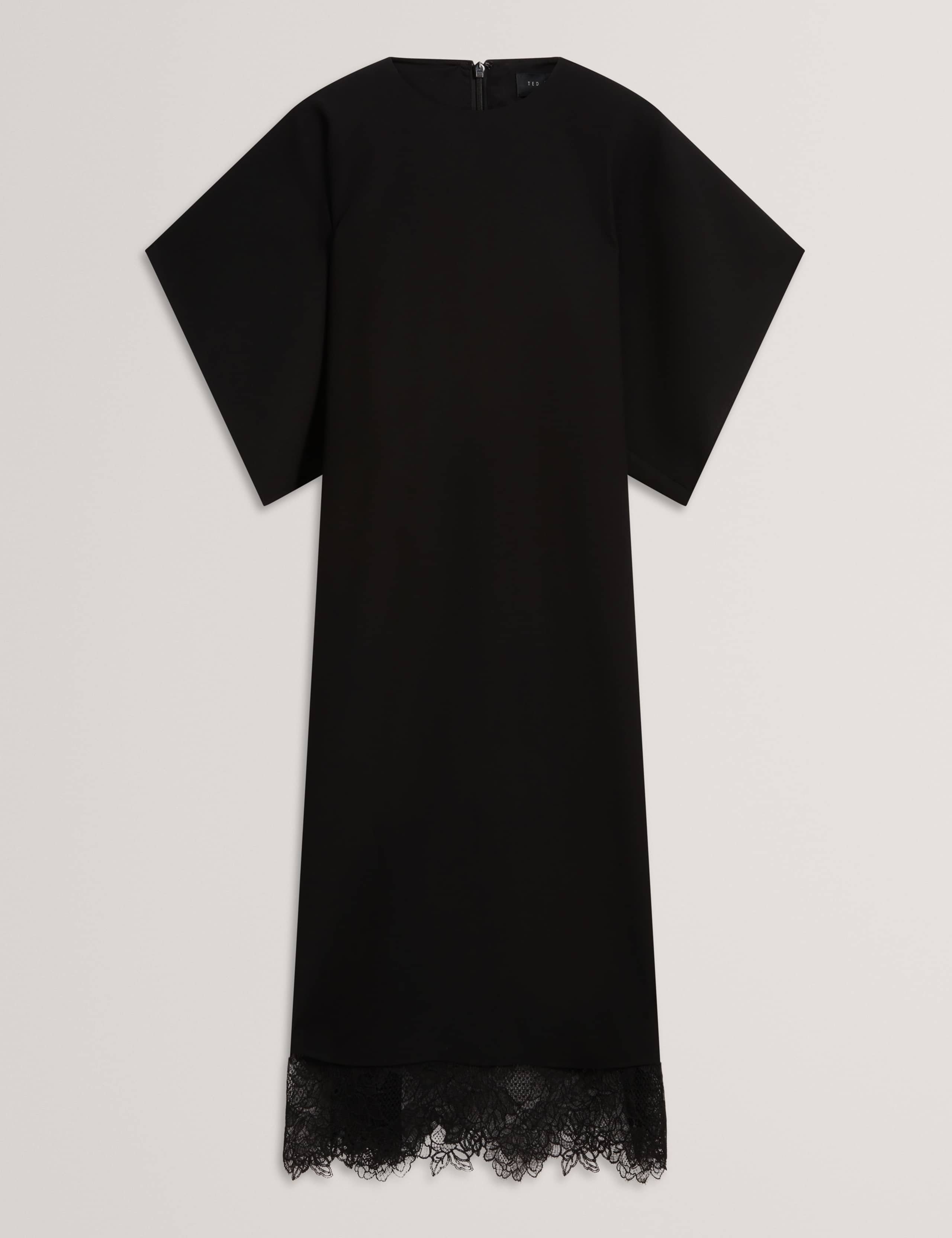 Lace Batwing Sleeve Midi Column Dress 2 of 7