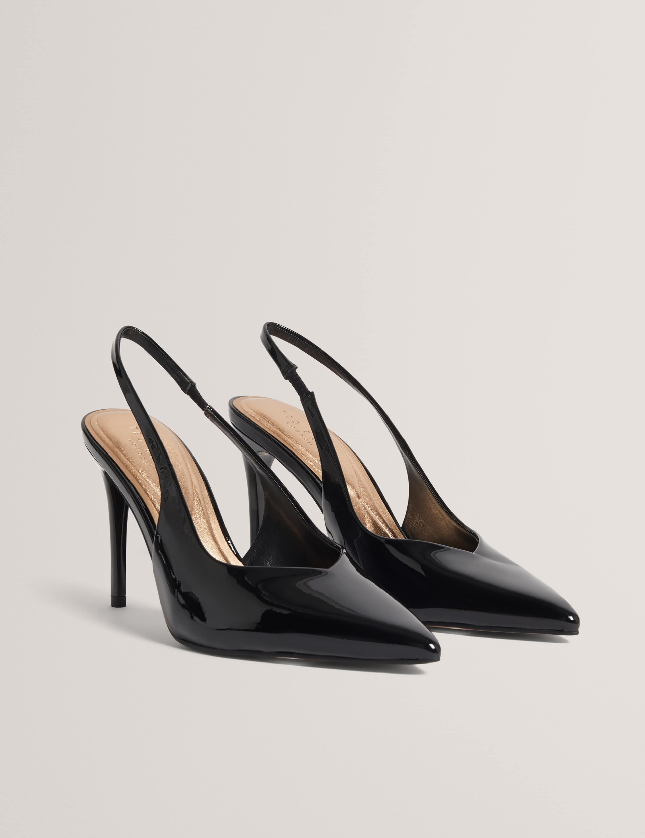 Faux Leather Patent Stiletto Heel Slingbacks 2 of 4