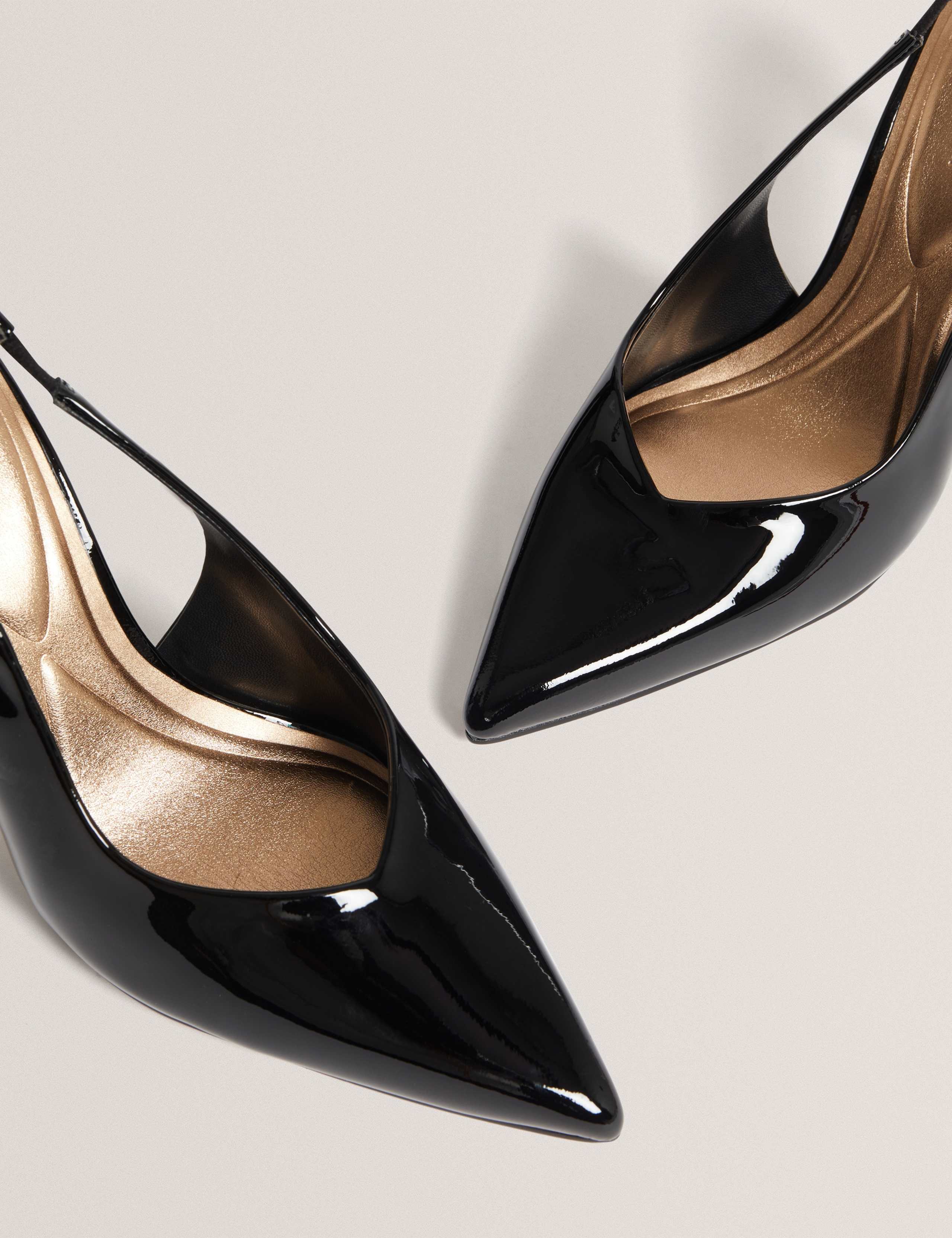 Faux Leather Patent Stiletto Heel Slingbacks 3 of 4