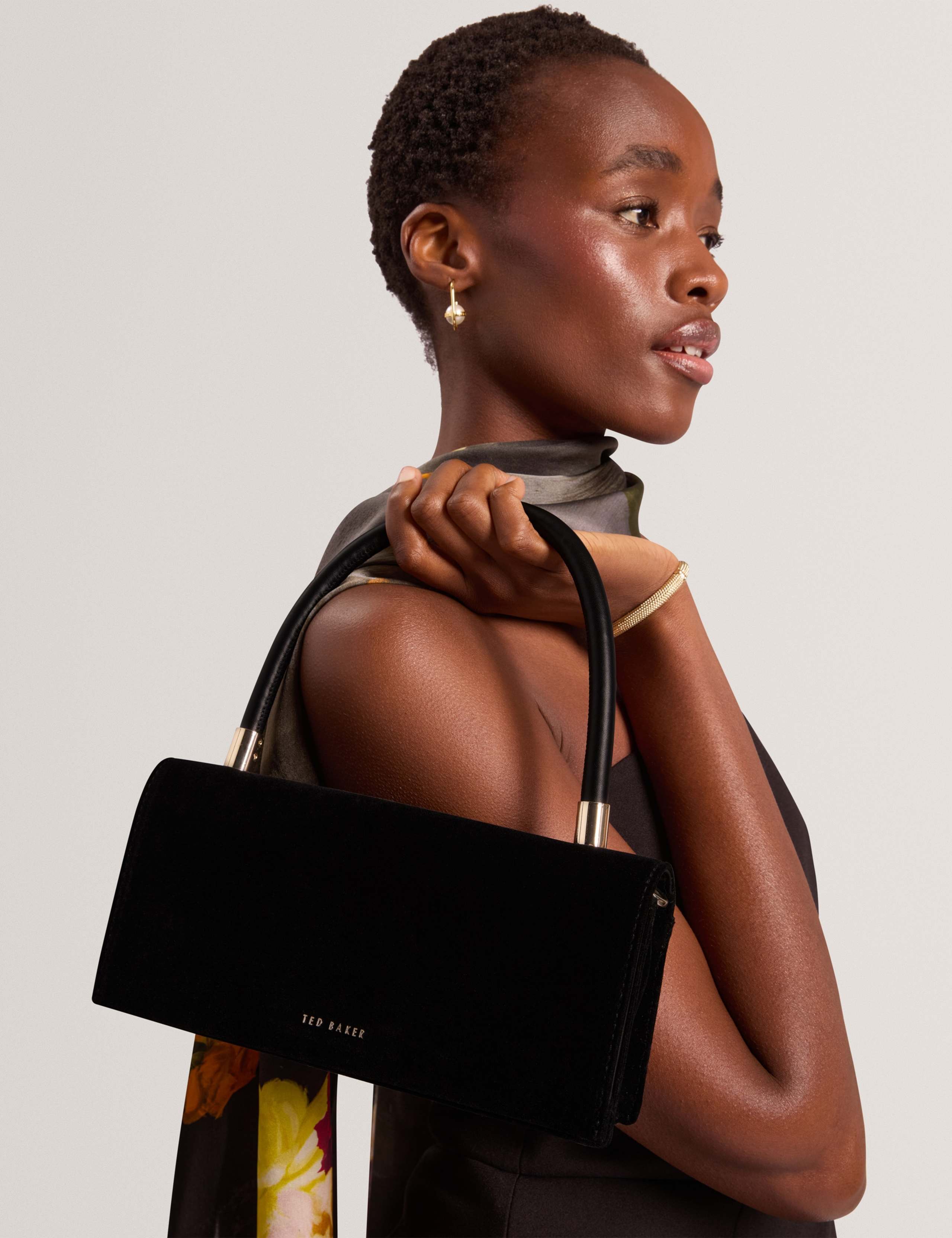 Velvet Top Handle Shoulder Bag 2 of 5