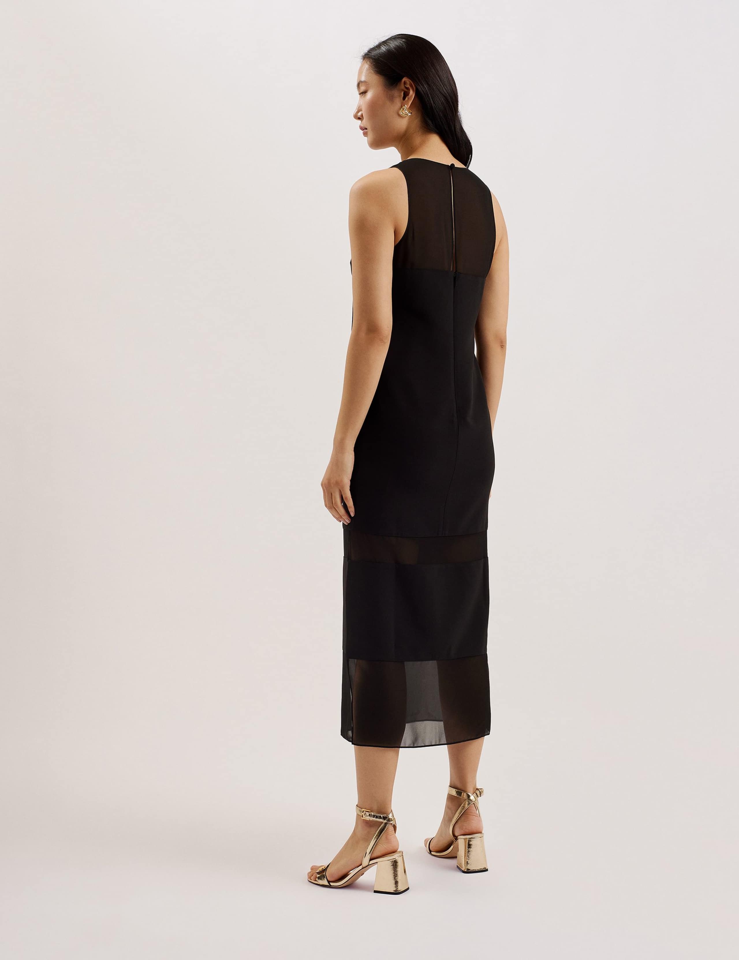 Round Neck Midi Column Dress 3 of 4