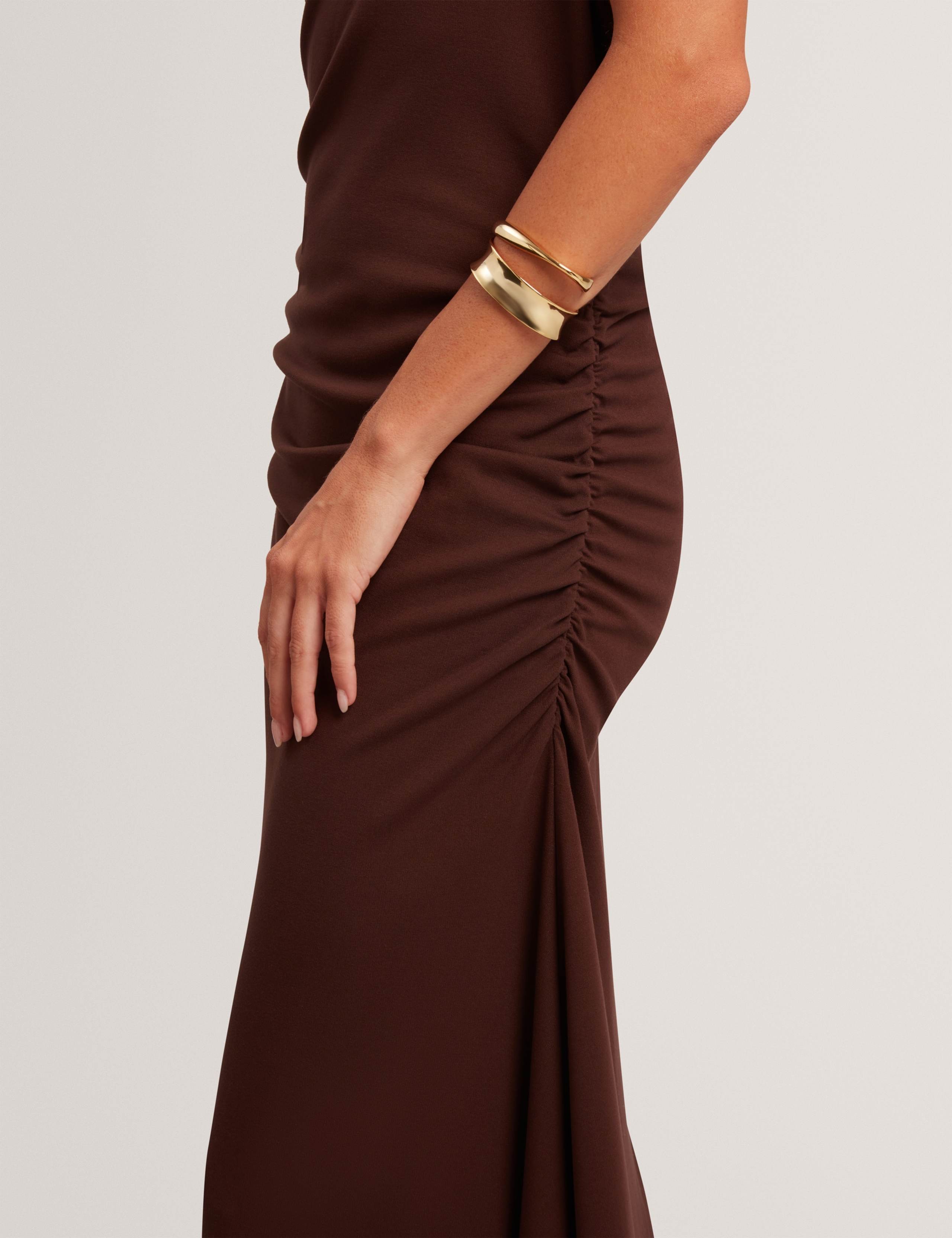 Jersey Asymmetric Midi Column Dress 4 of 4