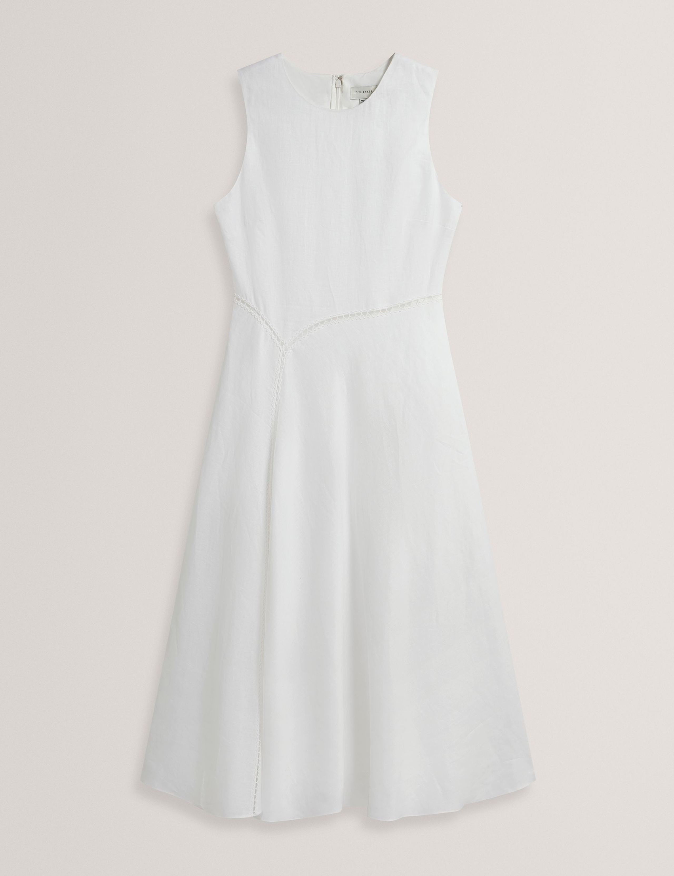 Pure Linen Midi Waisted Dress 2 of 5