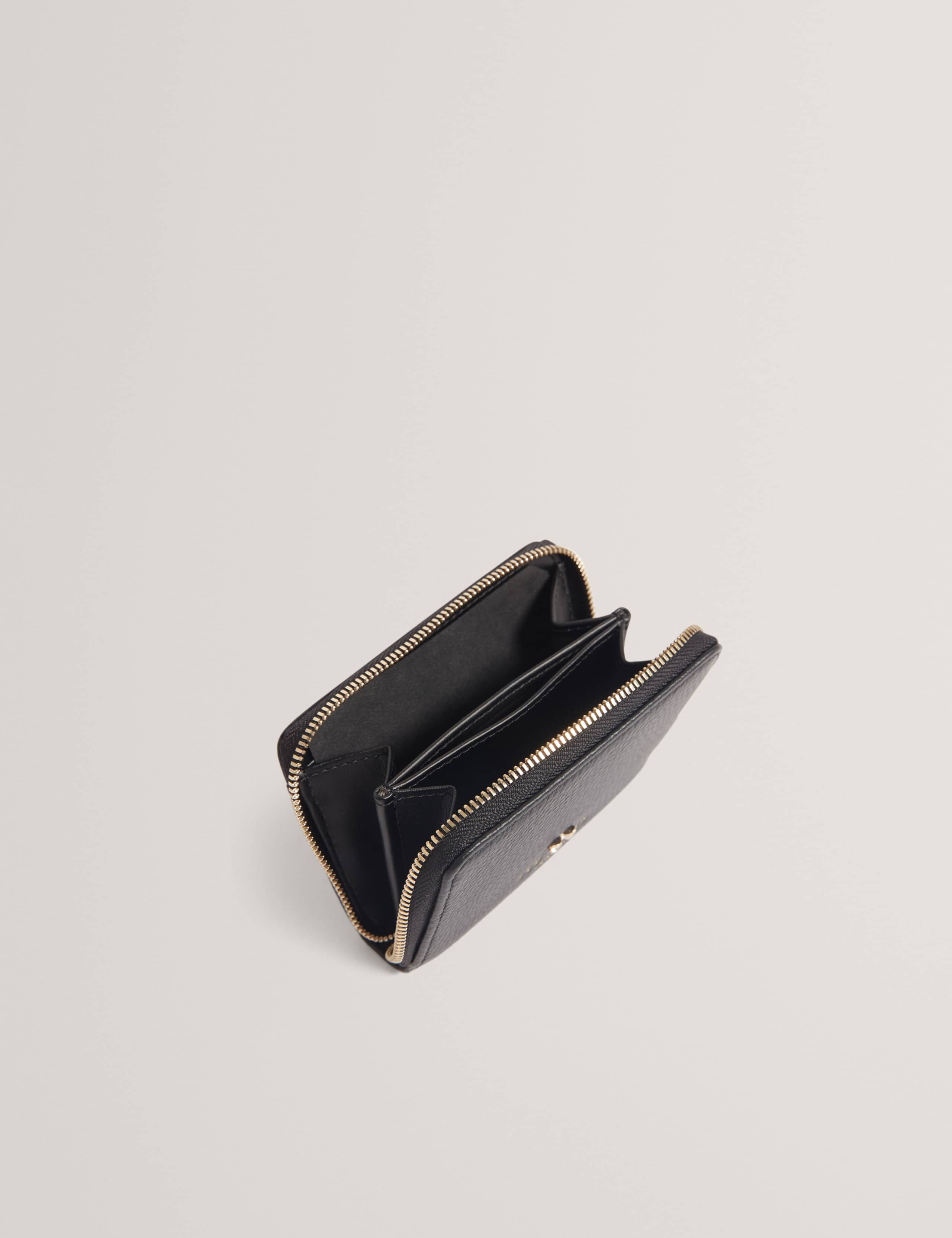 Leather Bow Detail Small Zip Around Purse 3 of 4
