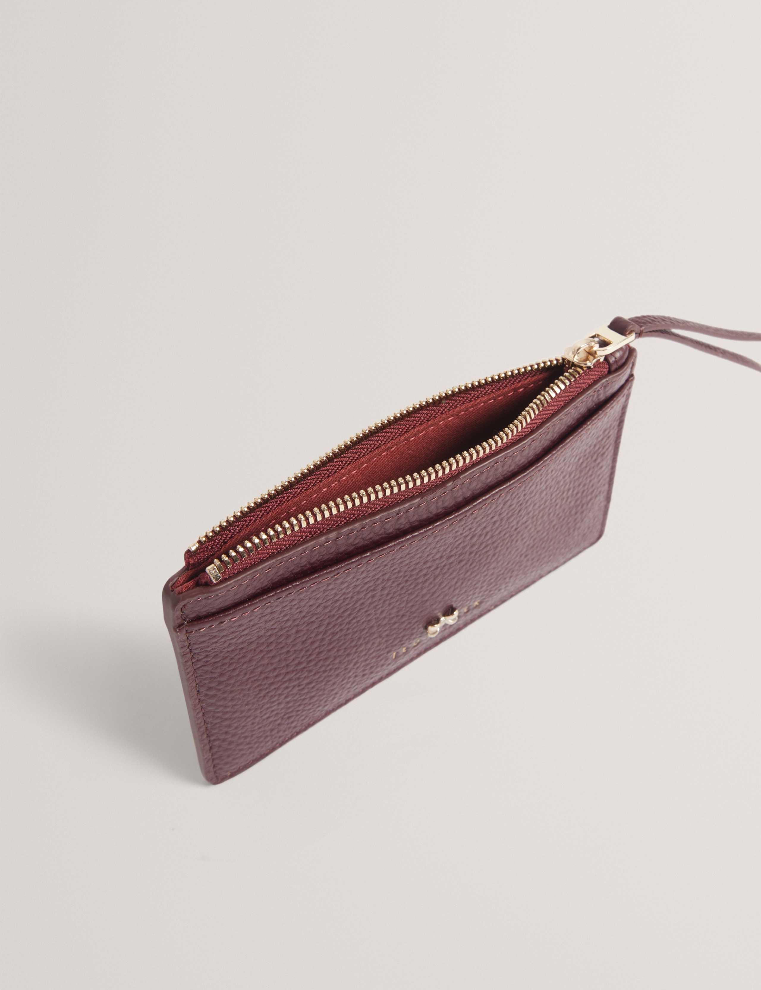 Leather Bow Detail Zip Card Holder 4 of 4