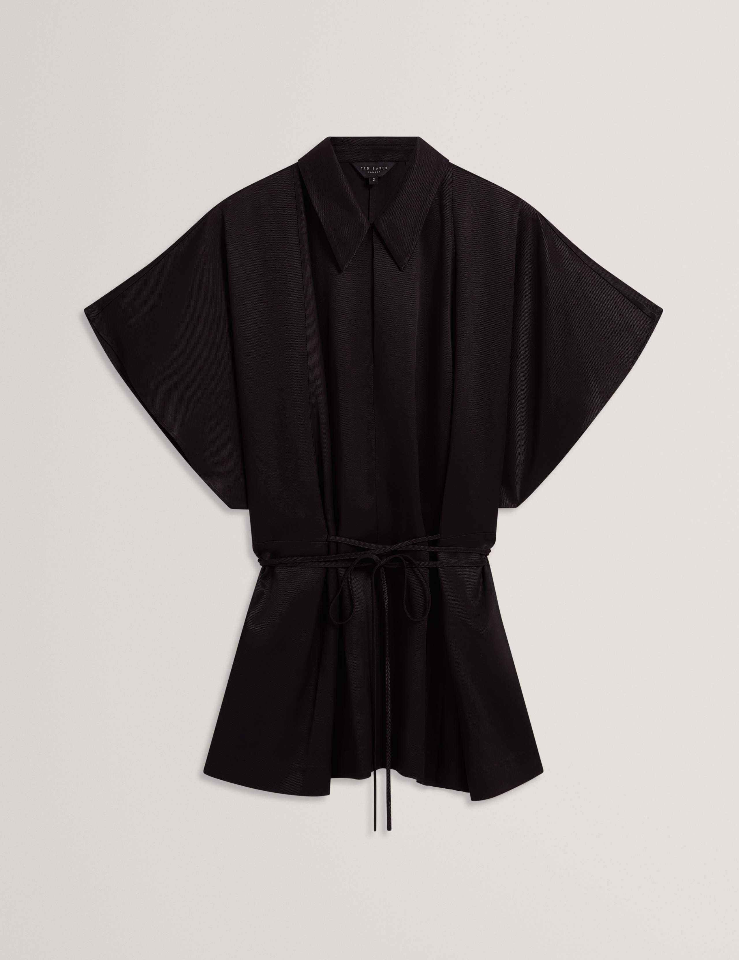 Tie Detail Collared Batwing Blouse 2 of 7