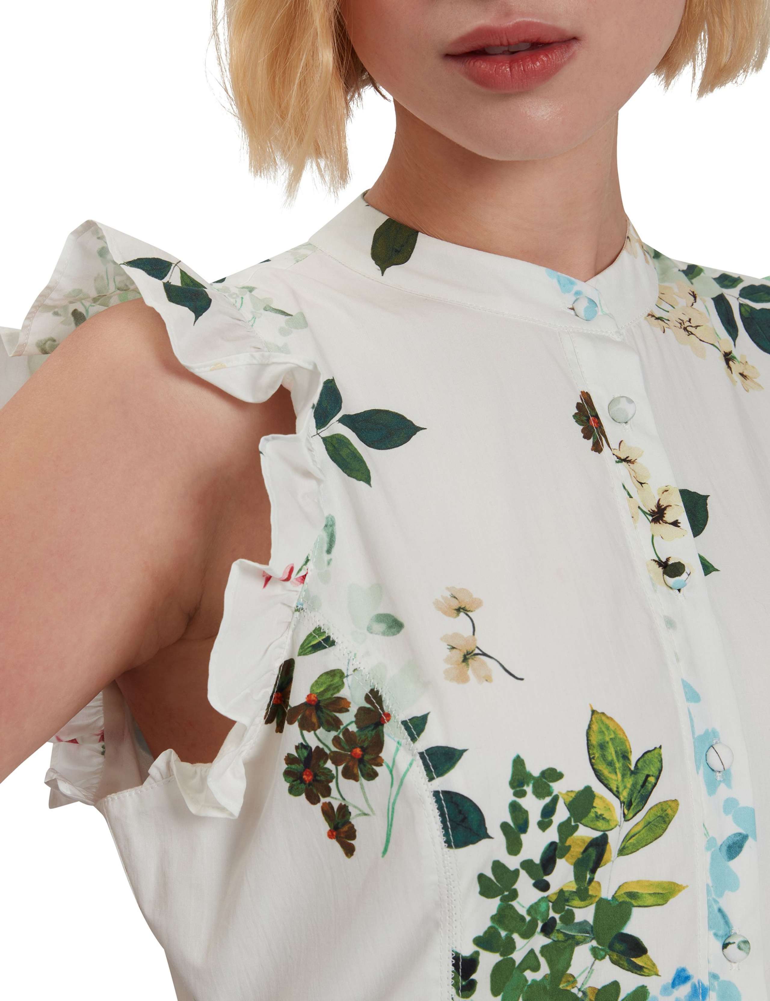 Pure Cotton Floral Midi Waisted Dress 5 of 5