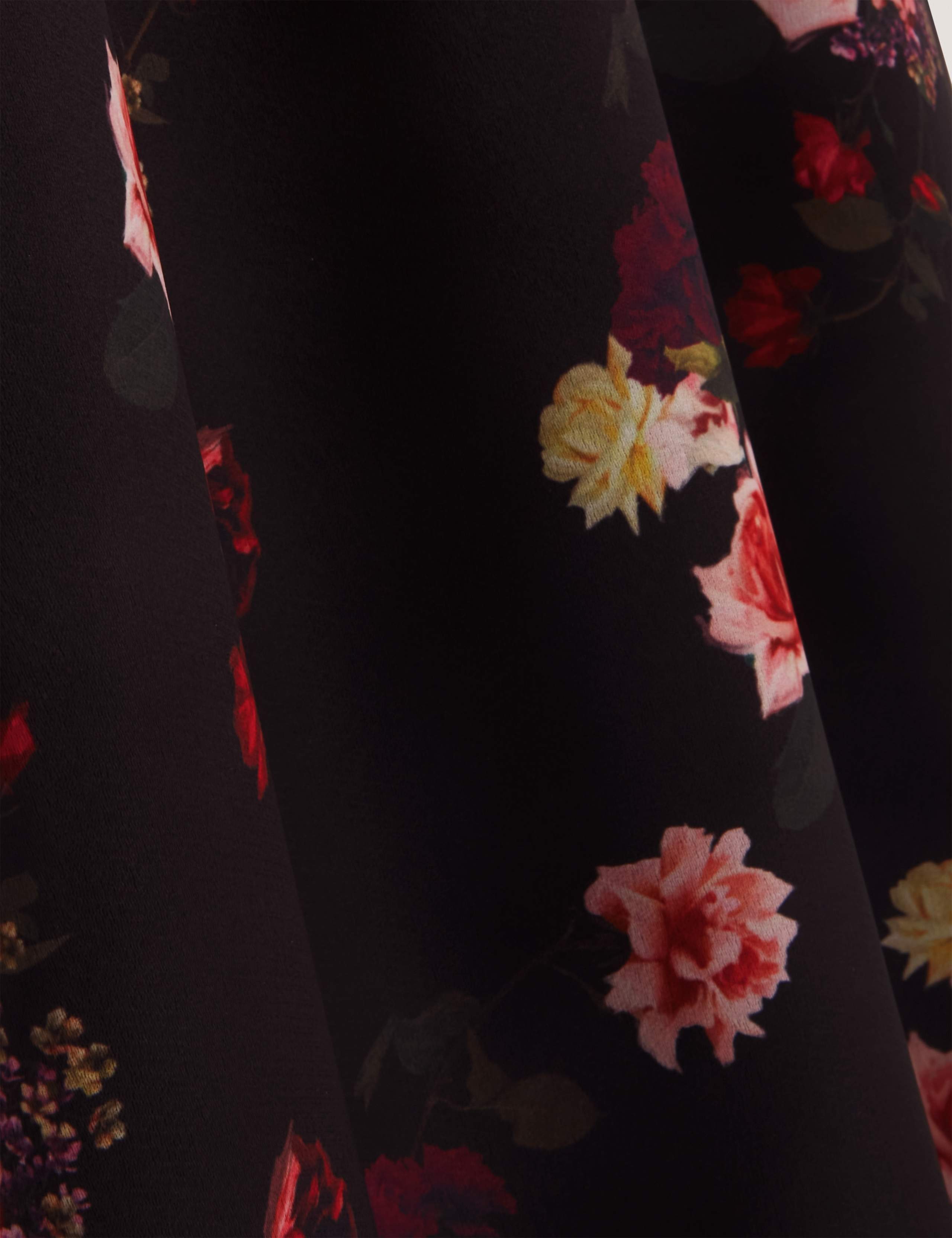 Floral Batwing Lace Trim Midi Dress 7 of 7