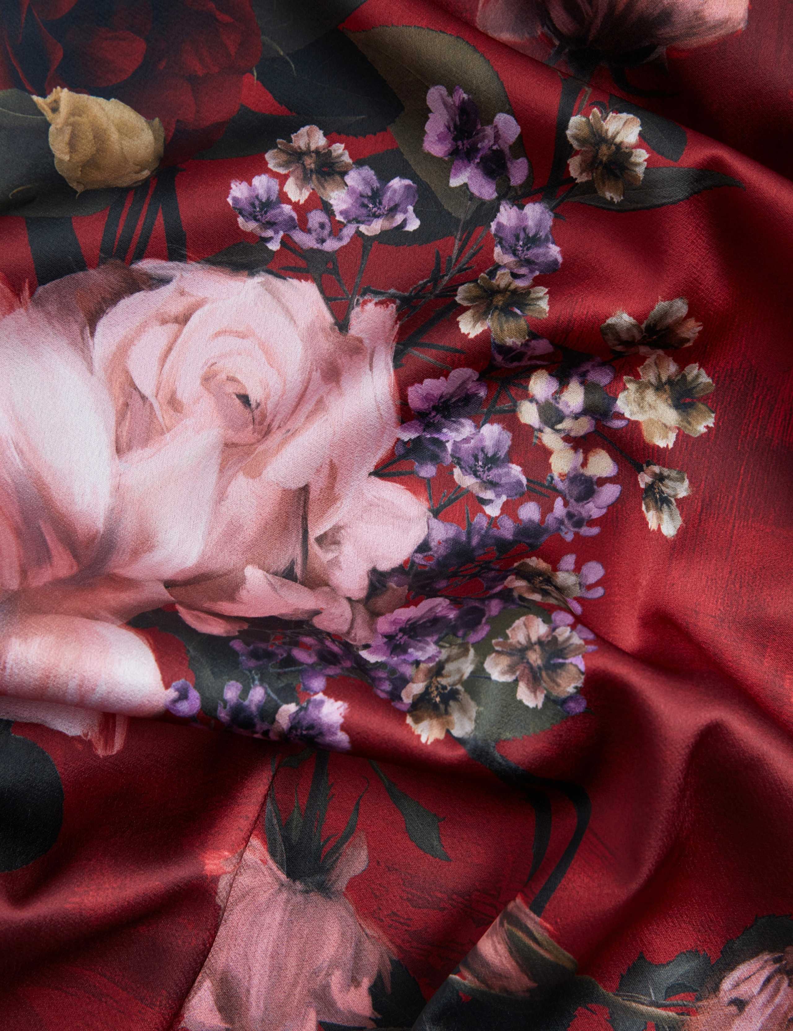Floral Batwing Sleeve Midi Column Dress 7 of 7