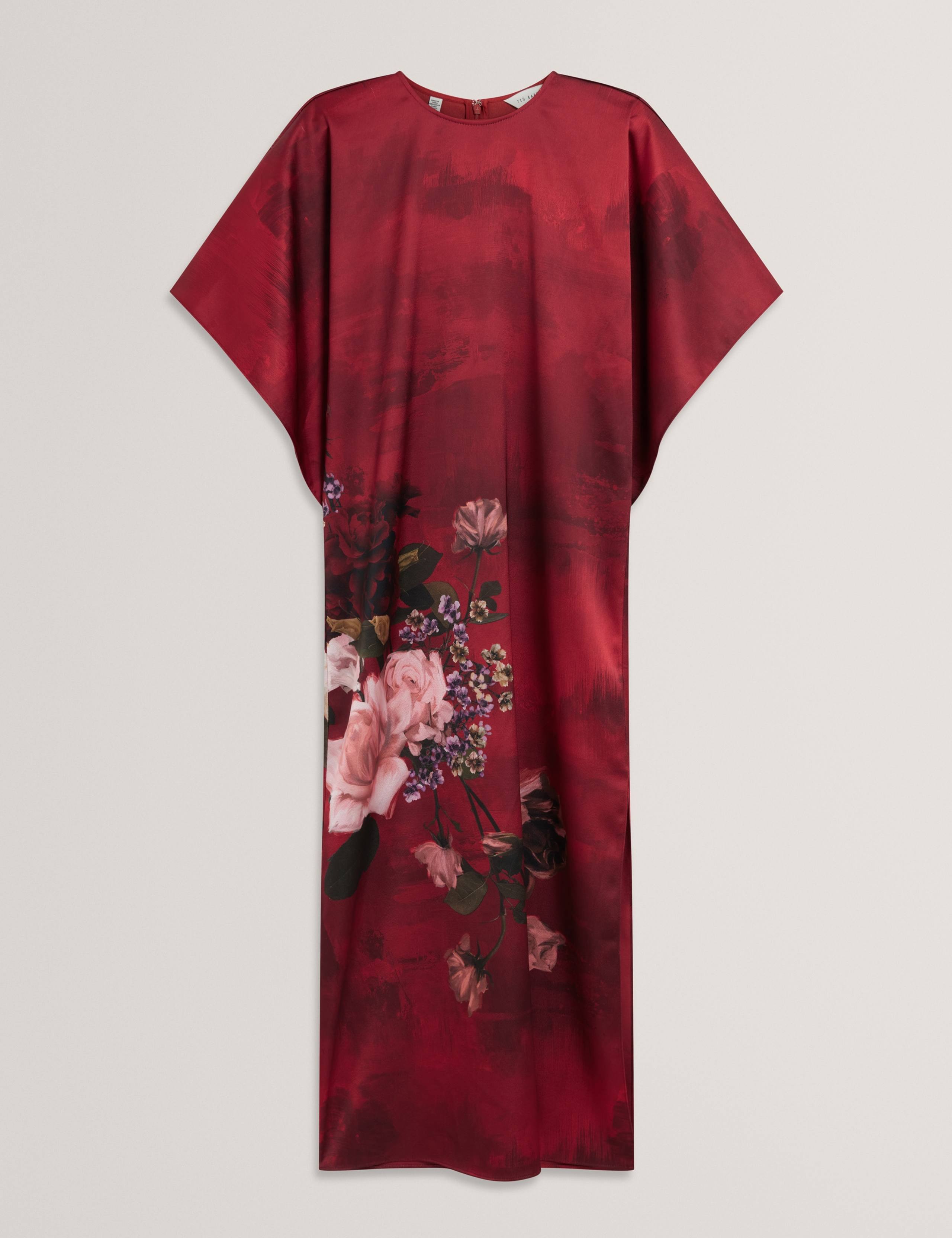 Floral Batwing Sleeve Midi Column Dress 2 of 7