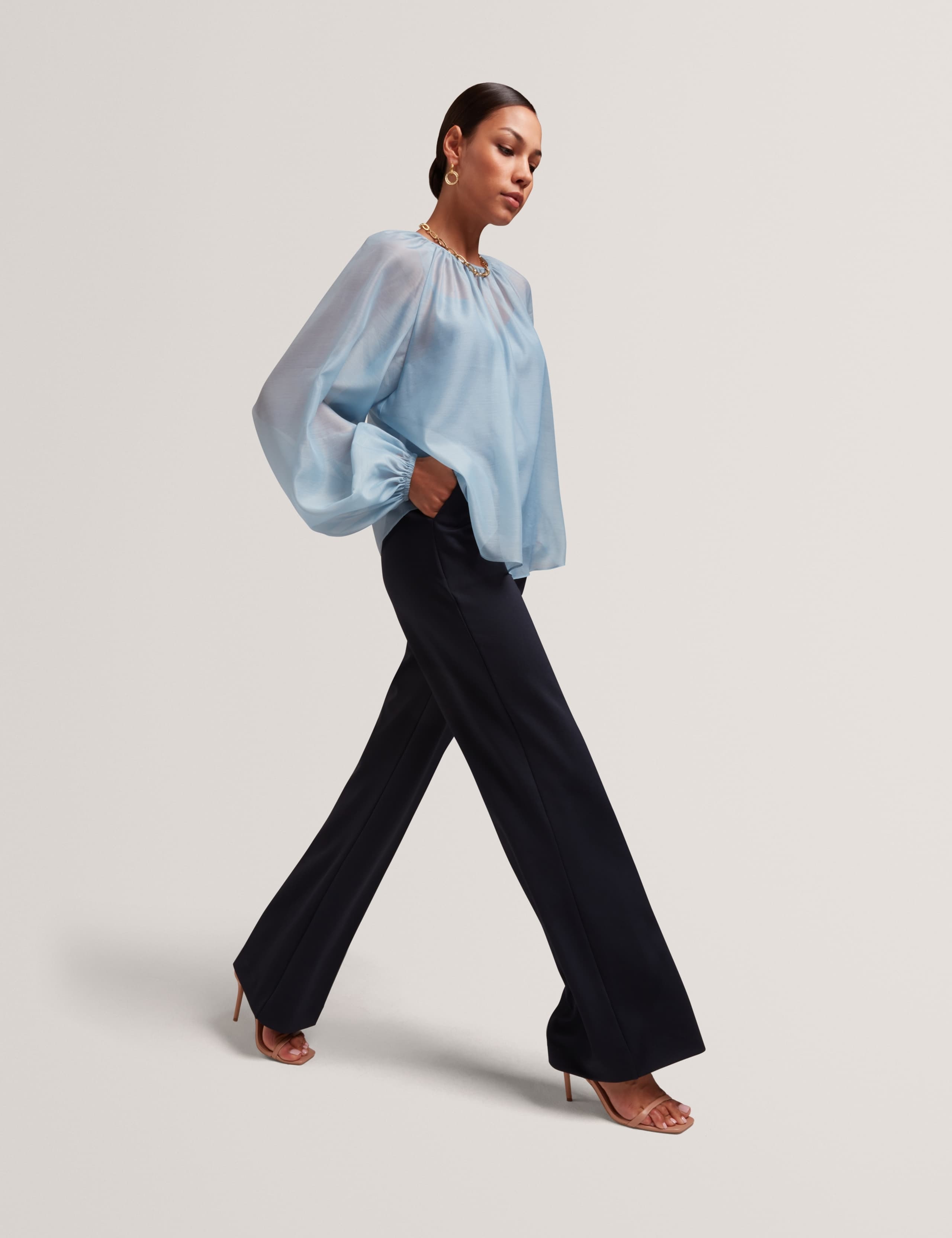 Woven Tailored Flared Trousers 6 of 6