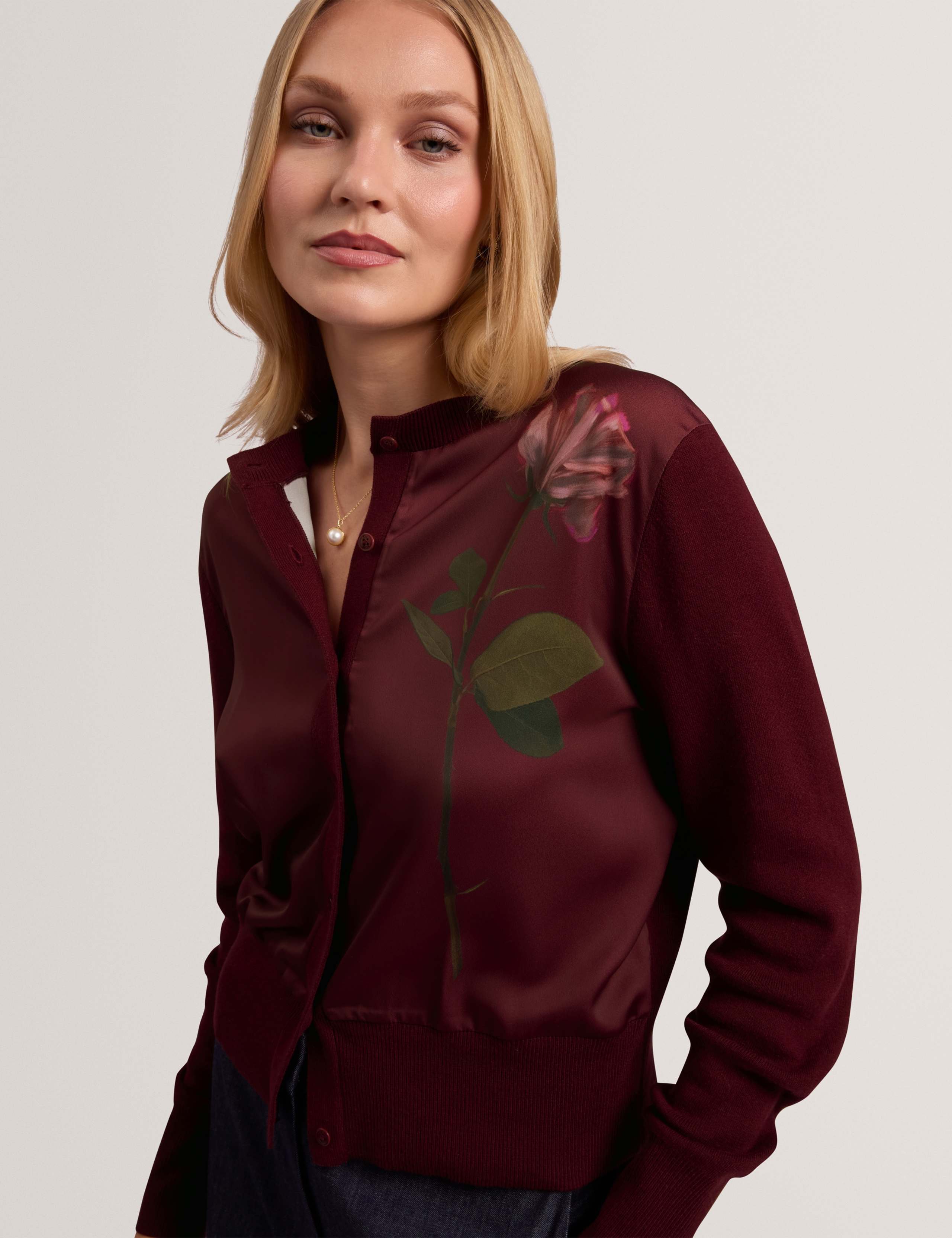 Cotton Rich Floral Button Through Cardigan 6 of 7
