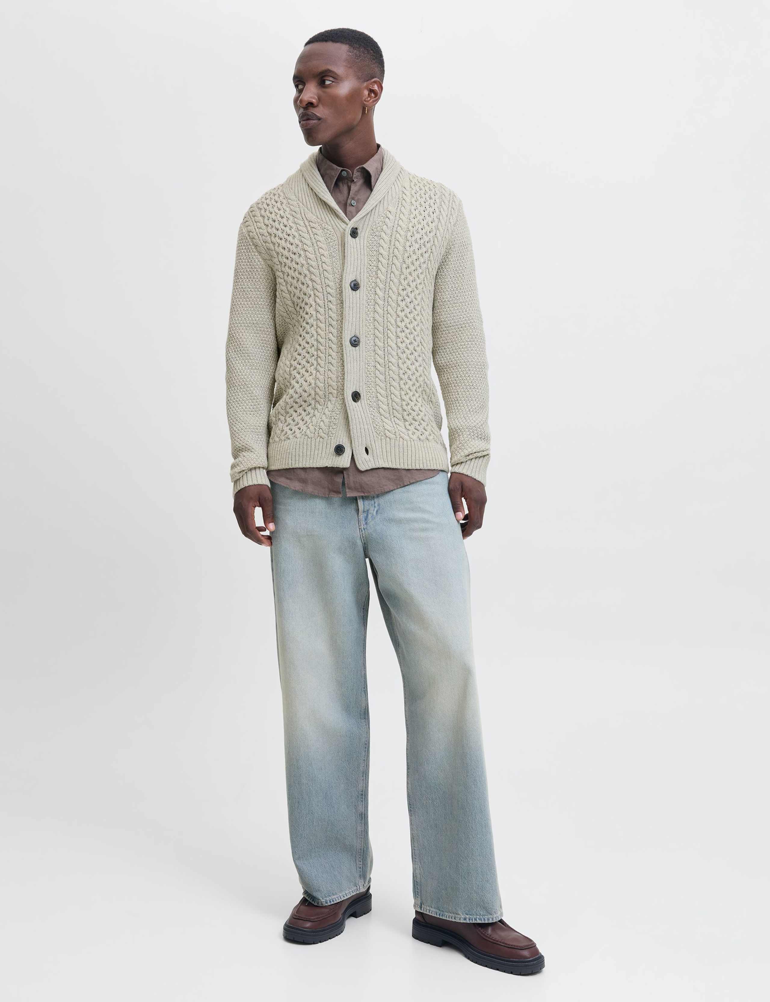 Cable Shawl Neck Cardigan 3 of 7