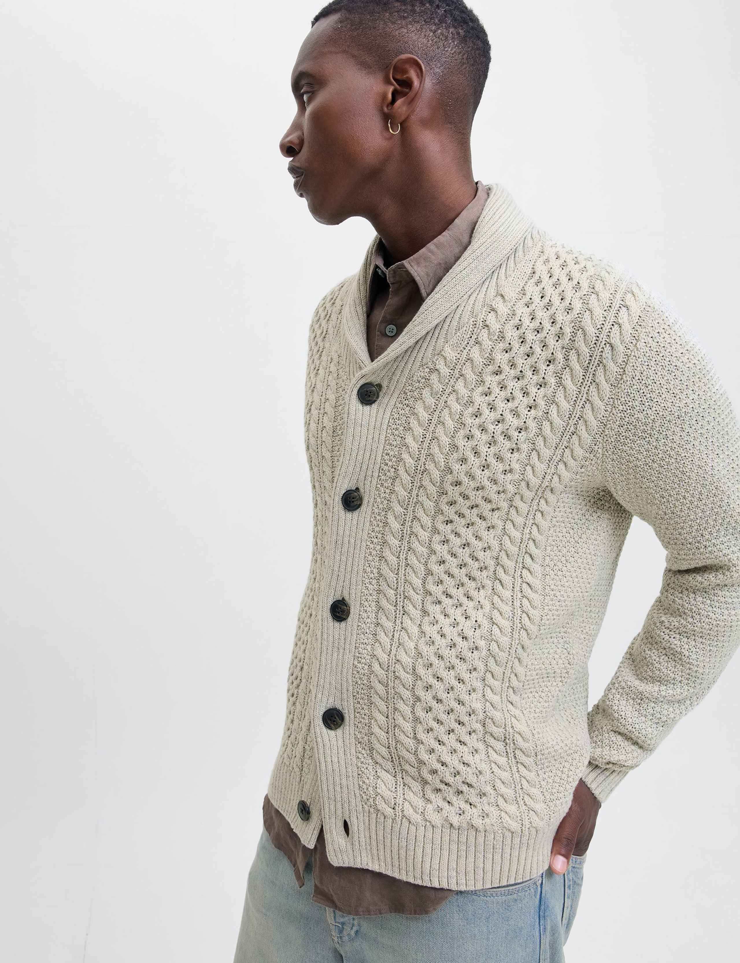 Cable Shawl Neck Cardigan 4 of 7