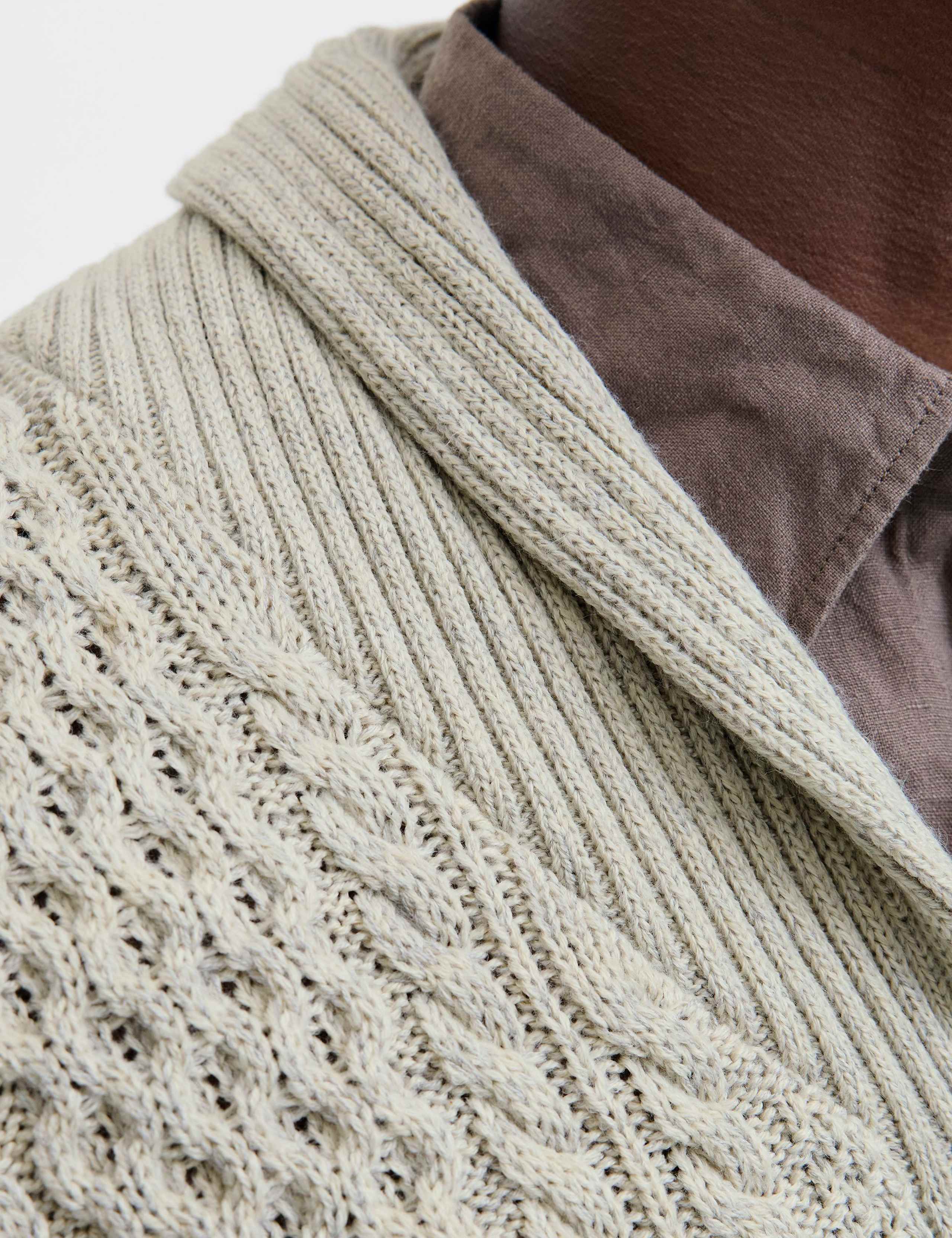 Cable Shawl Neck Cardigan 7 of 7