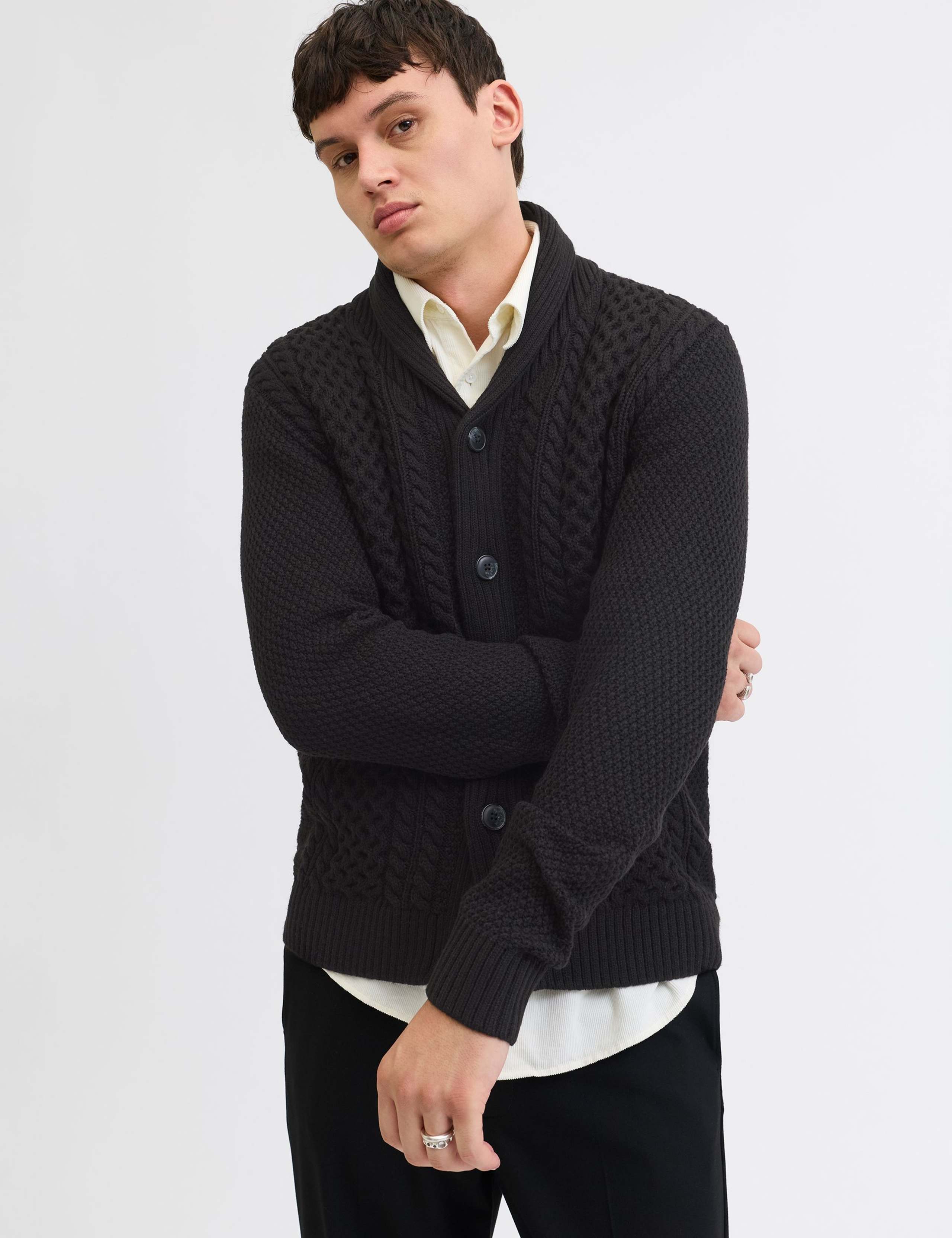 Cable Shawl Neck Cardigan 4 of 7