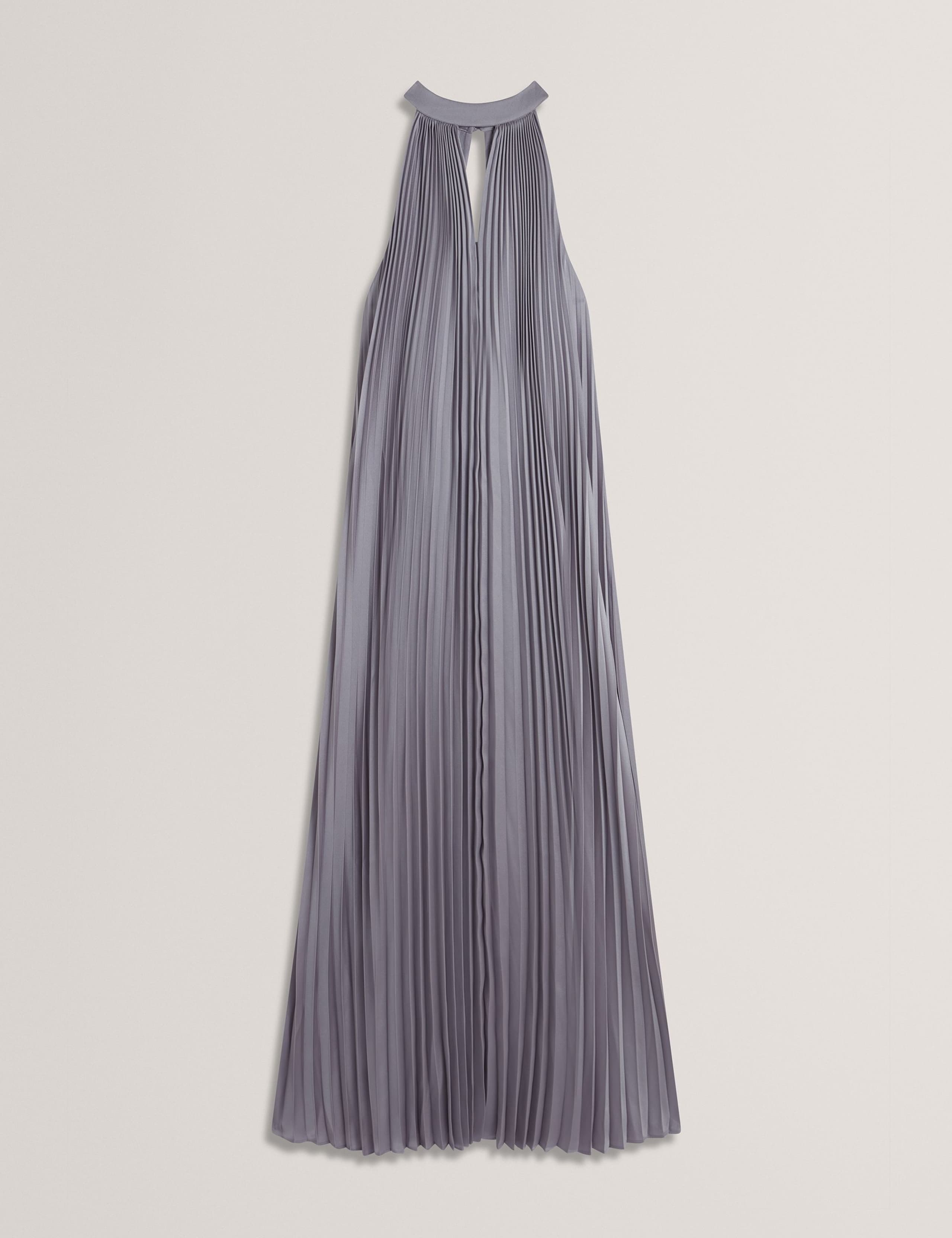 Halter Neck Pleated Maxi Smock Dress 2 of 5