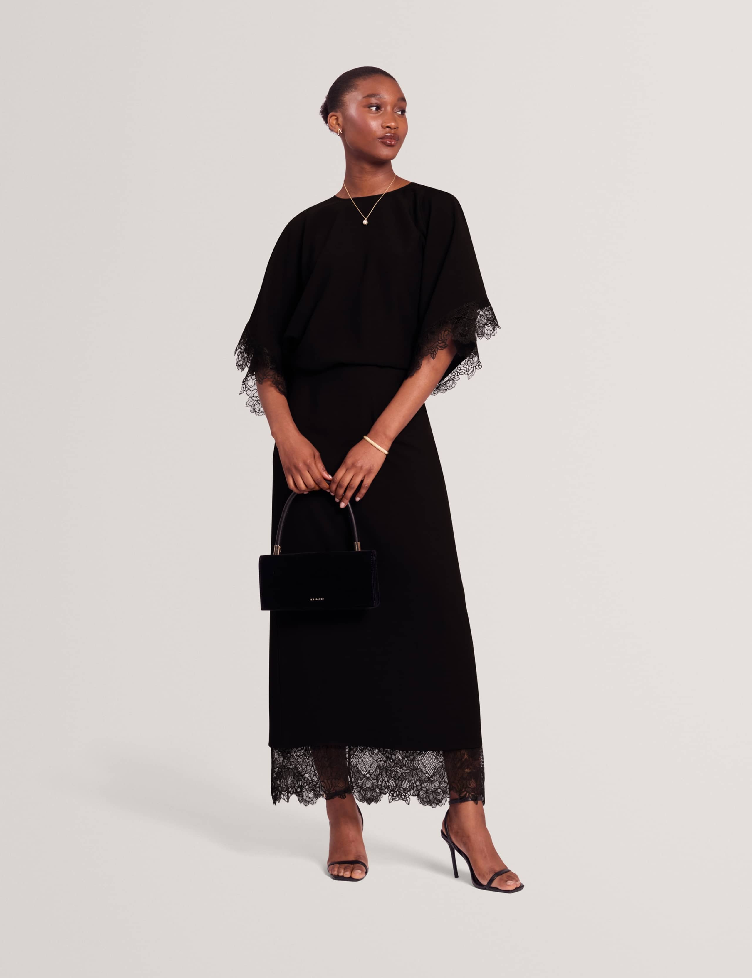 Lace Detail Maxi Pencil Skirt 4 of 7