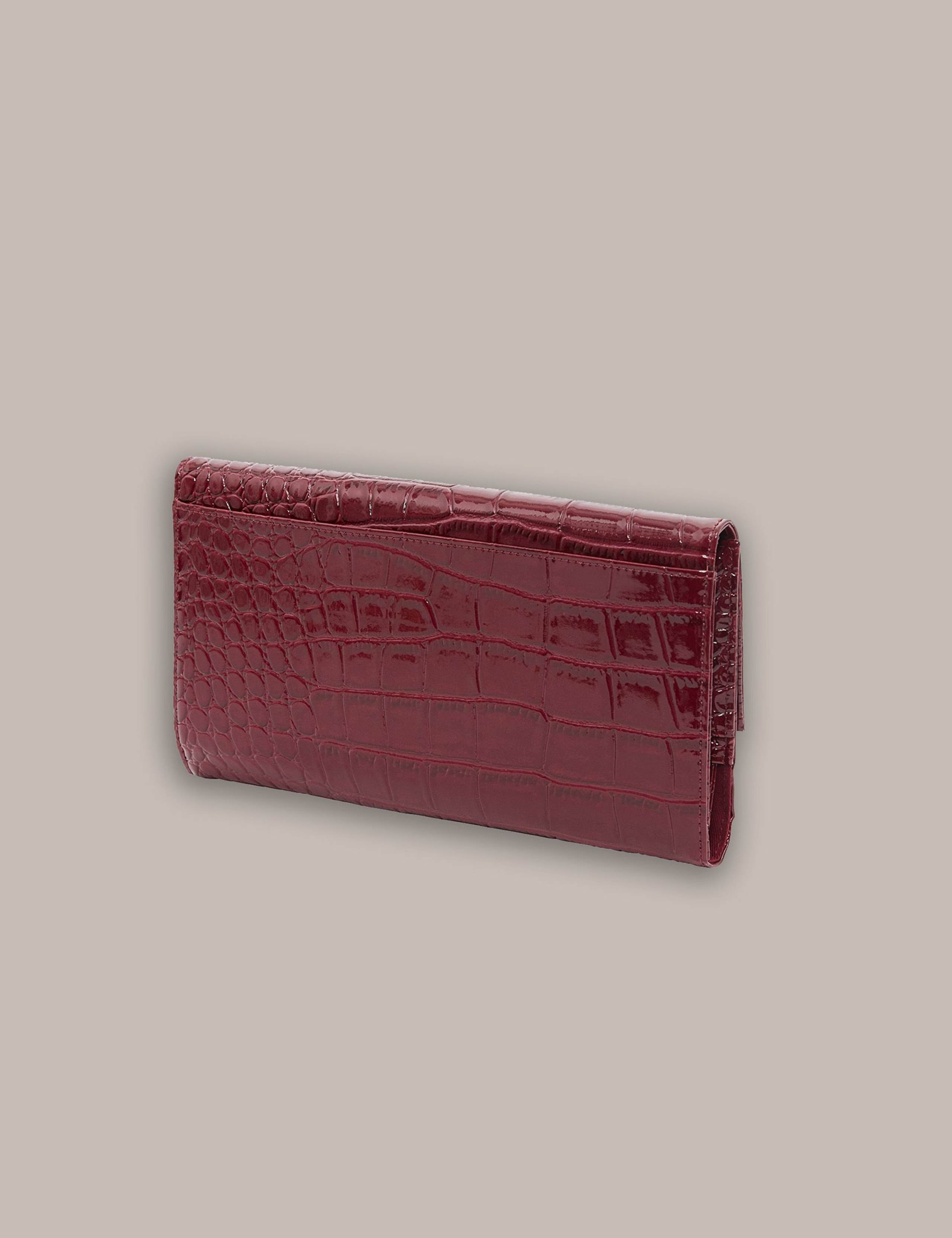 Faux Leather Patent Croc Travel Wallet 2 of 2