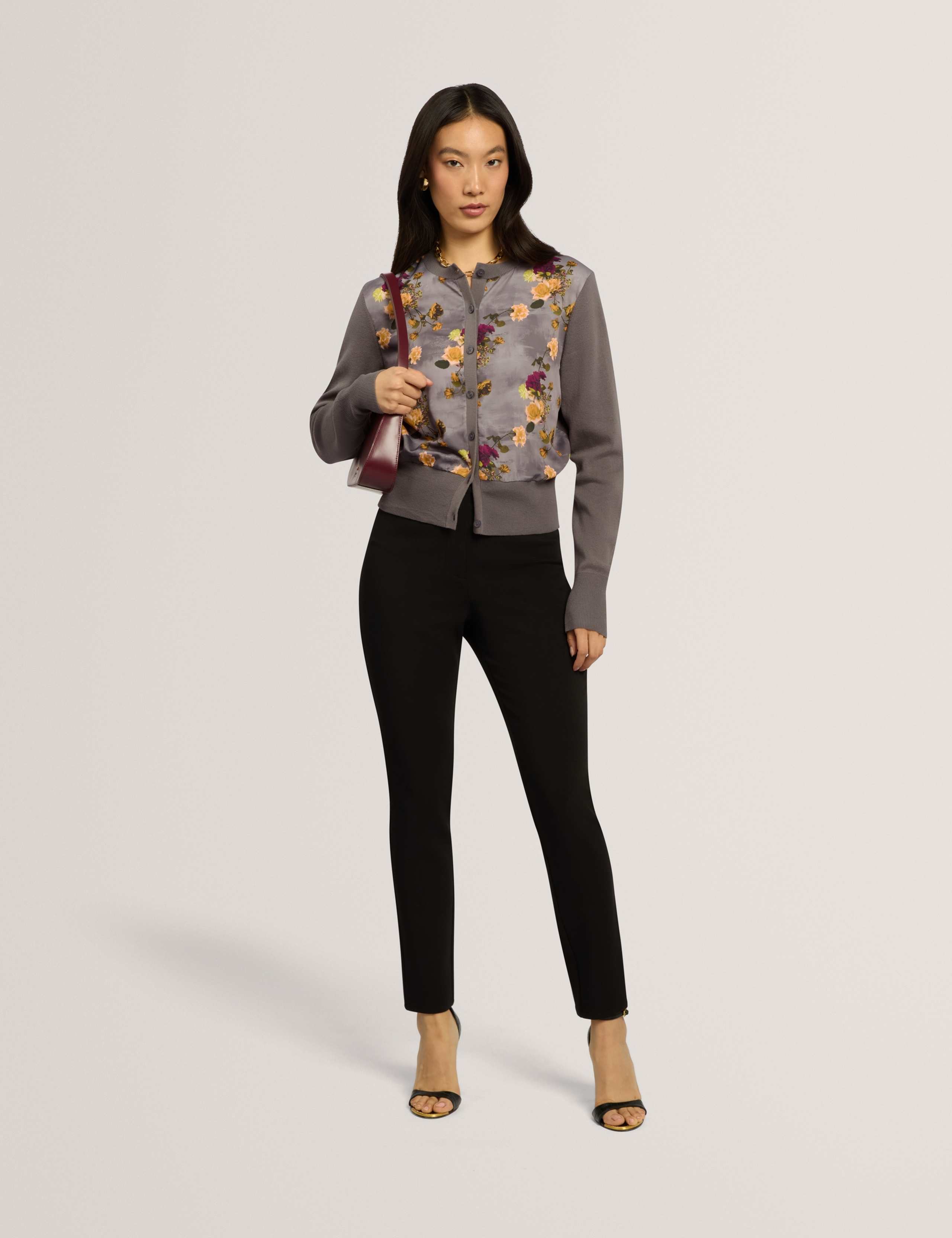 Cotton Rich Floral Button Front Cardigan 5 of 7