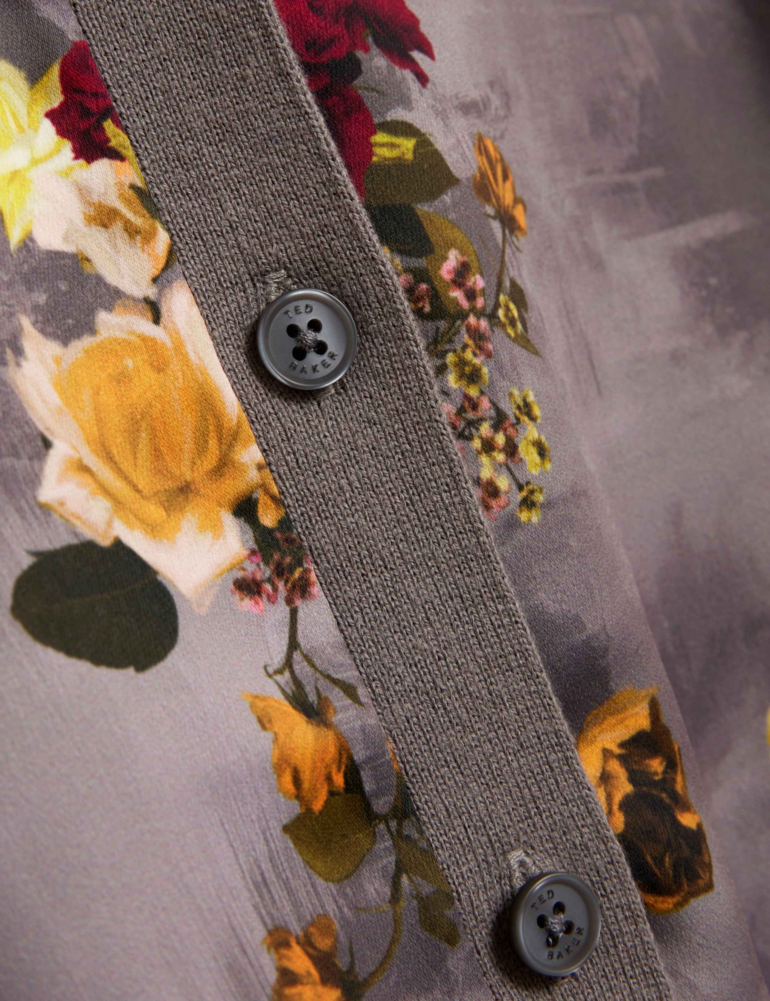 Cotton Rich Floral Button Front Cardigan 7 of 7