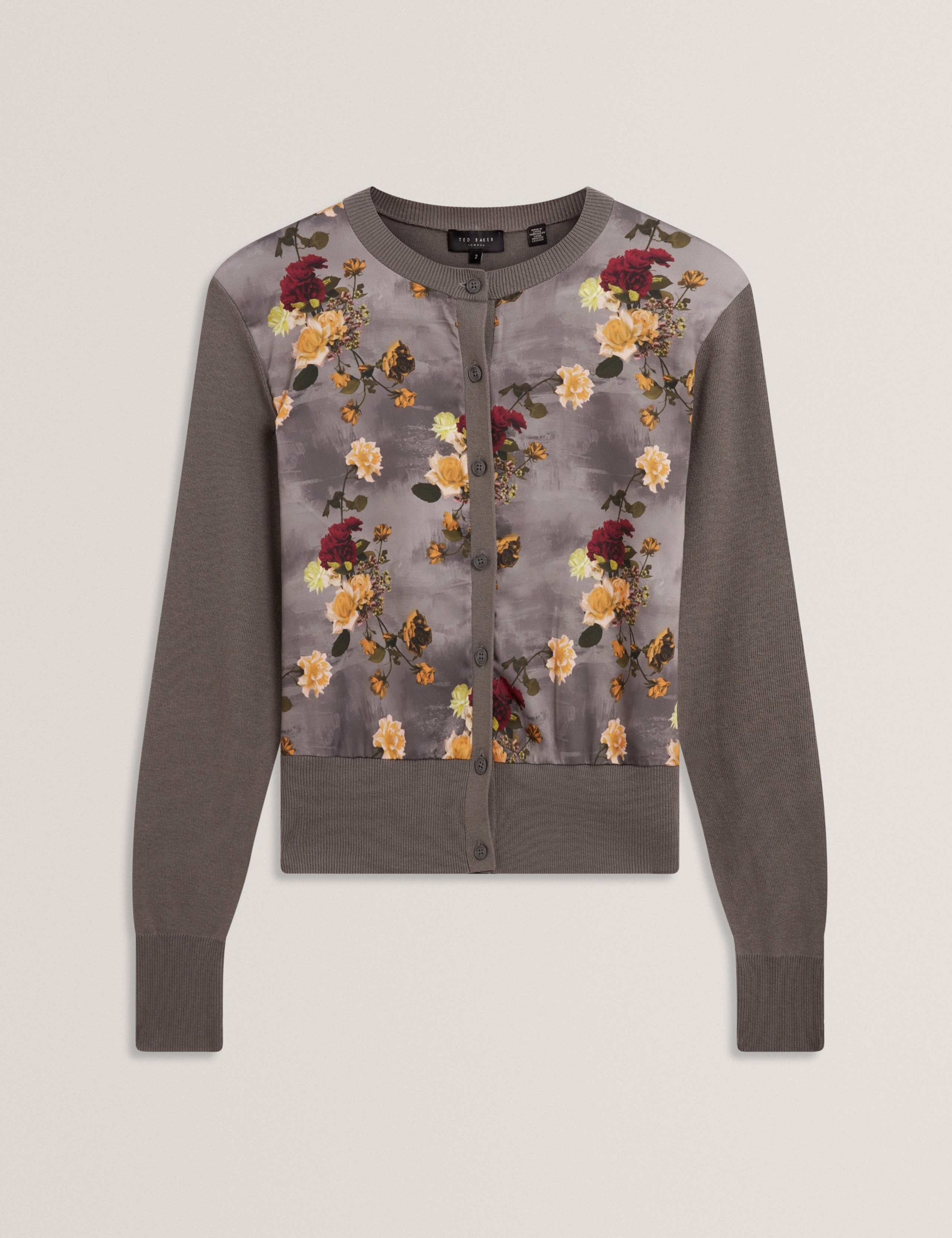 Cotton Rich Floral Button Front Cardigan 2 of 7