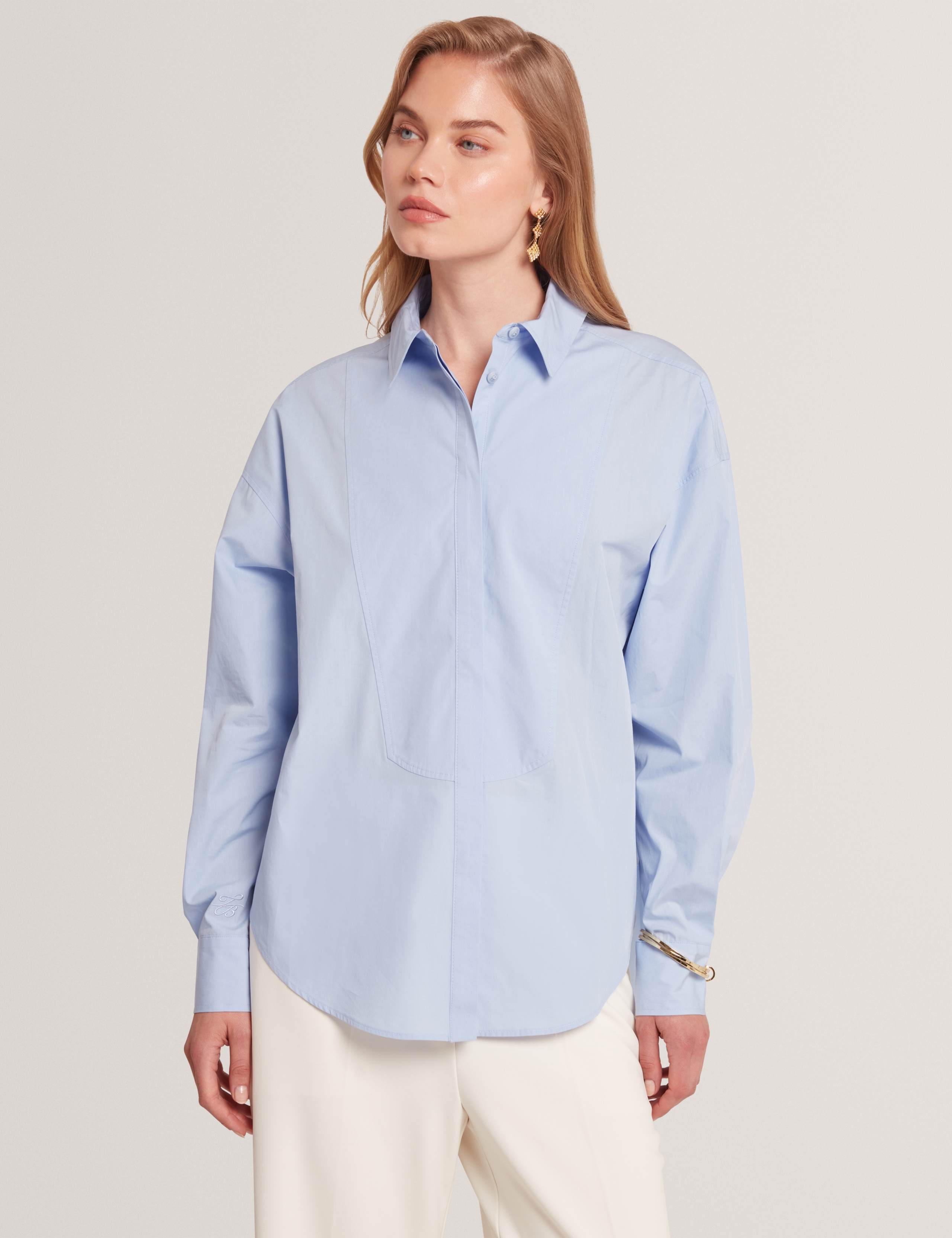 Pure Cotton Bib Detail Oversized Shirt 1 of 6