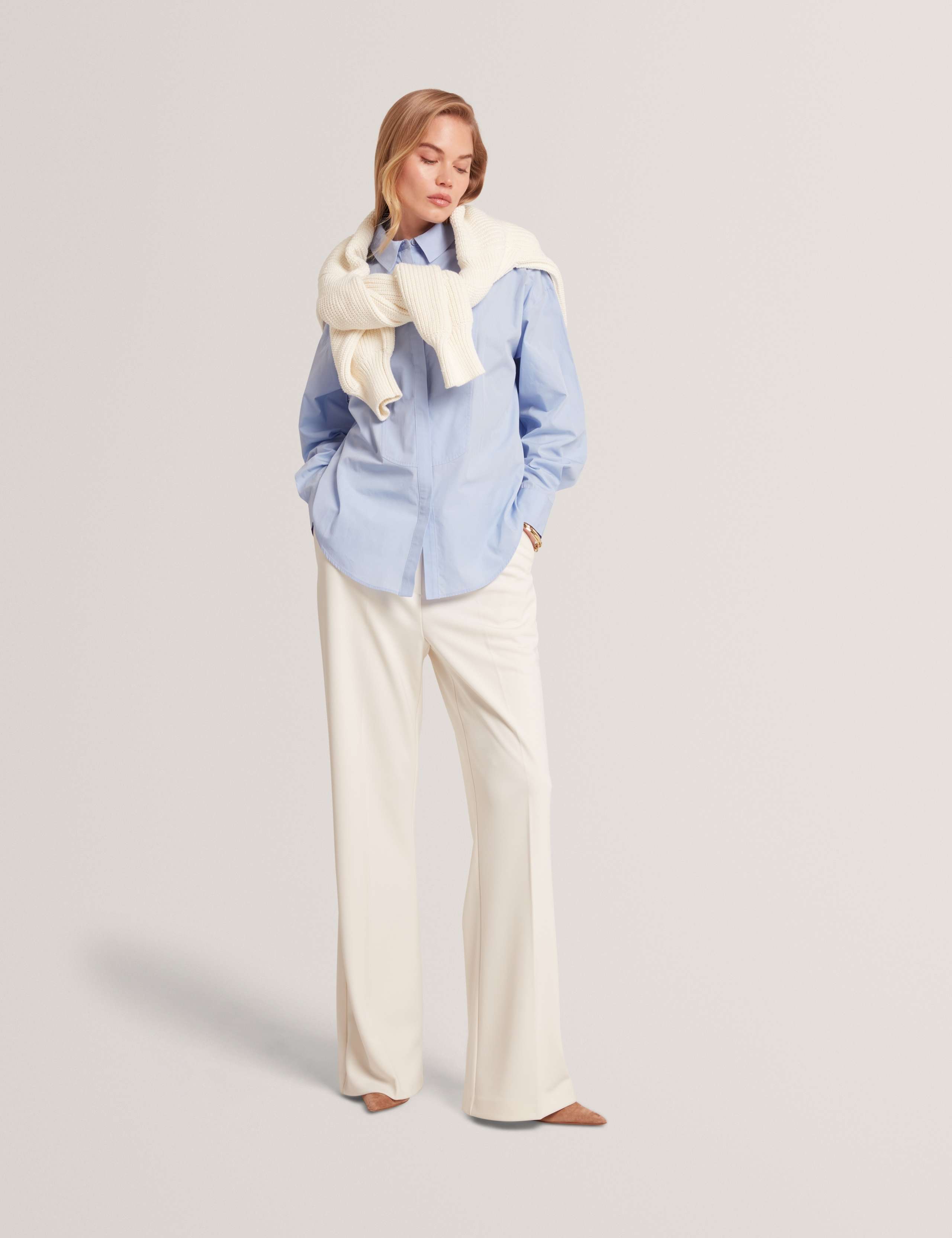 Pure Cotton Bib Detail Oversized Shirt 3 of 6