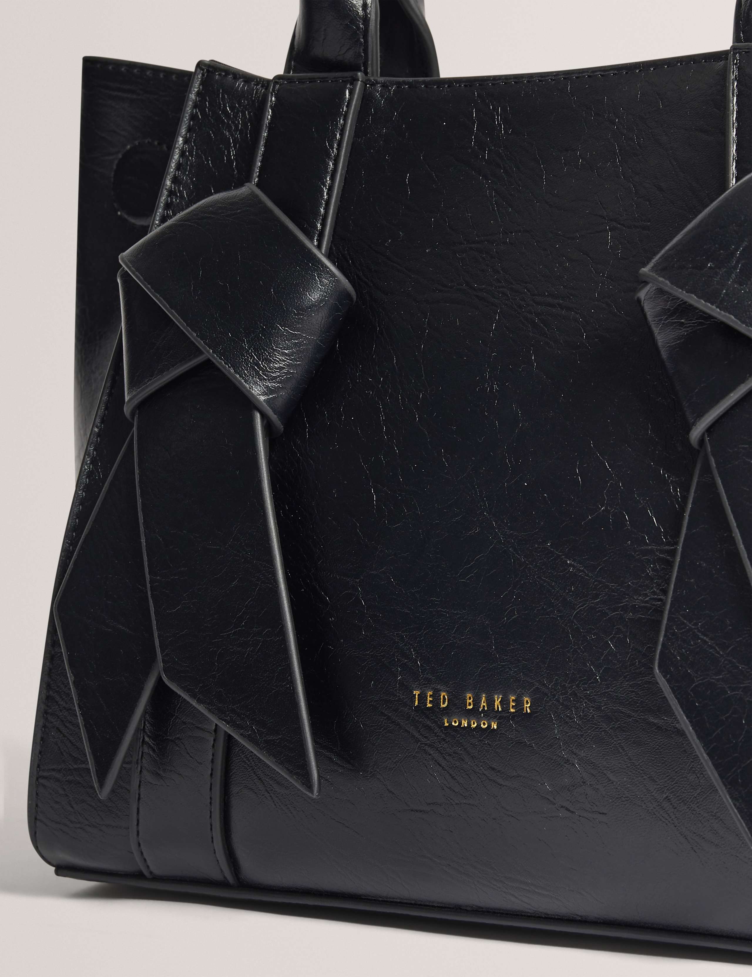 Faux Leather Knot Bow Tote Bag 4 of 5