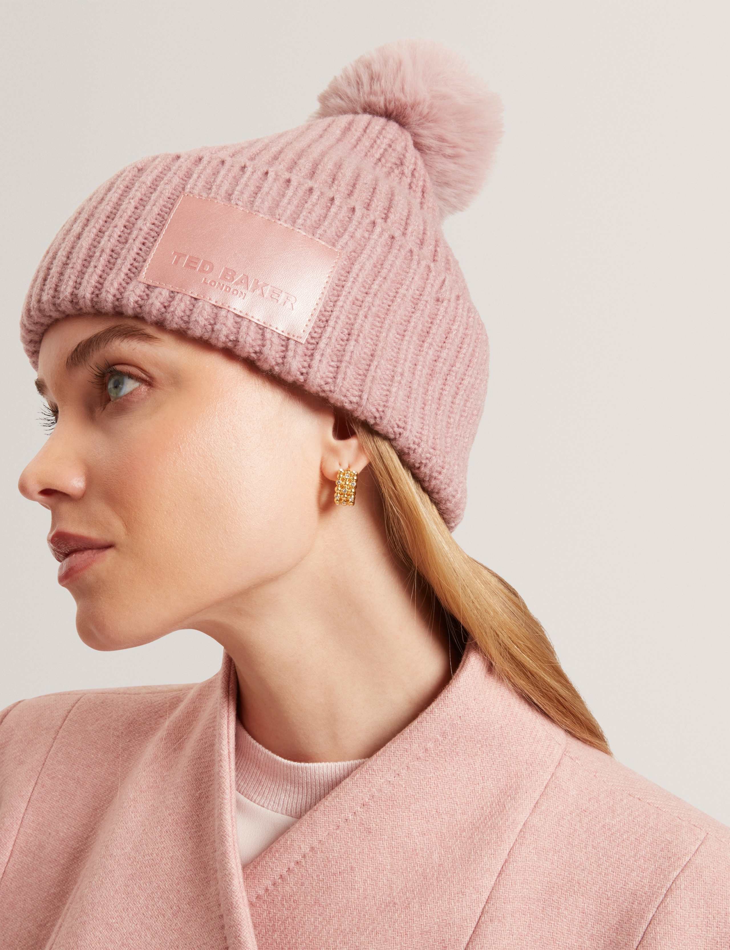 Knitted Faux Fur Pom Beanie Hat 3 of 3