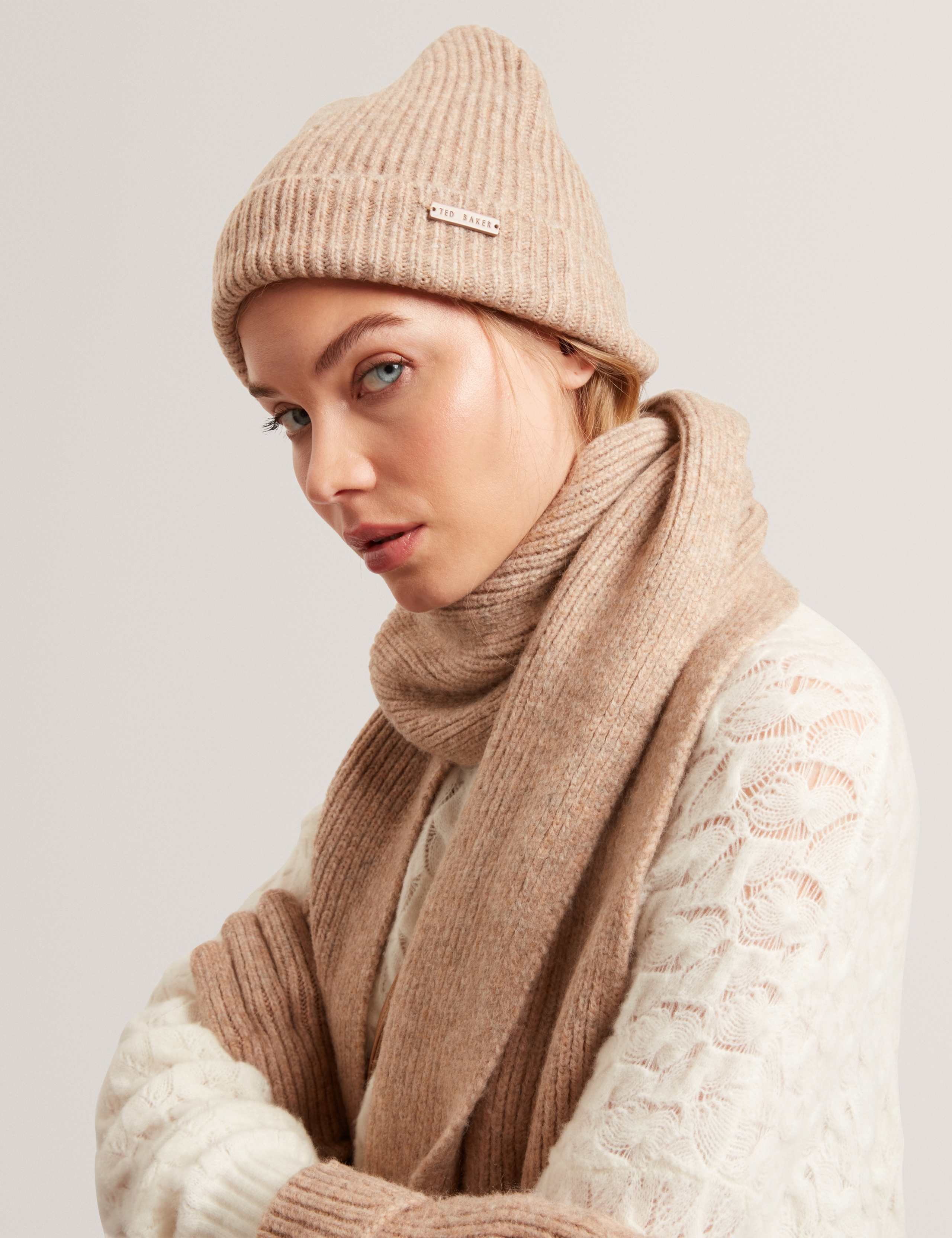 Knitted Rib Beanie Hat 3 of 4