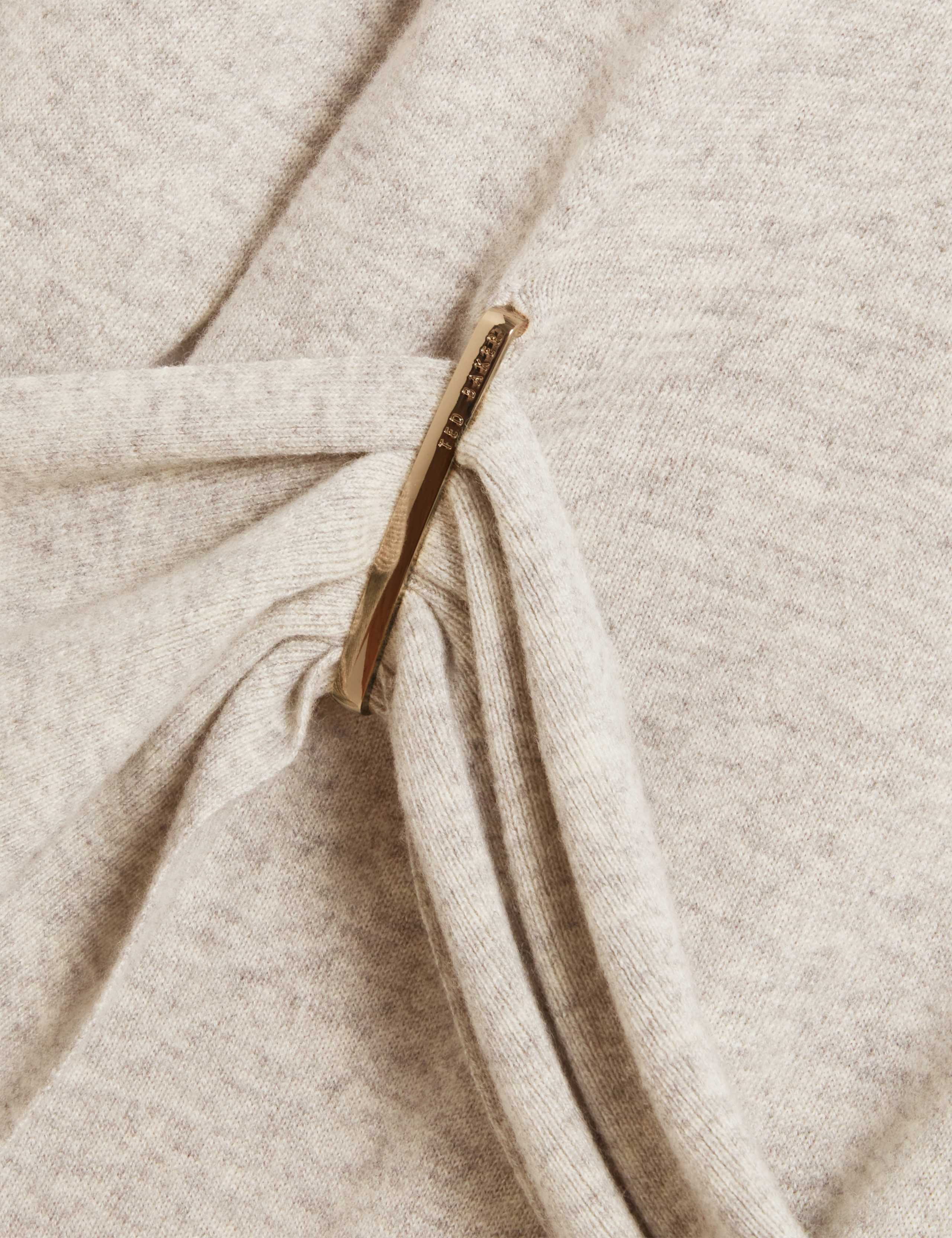 Wool Blend Drape Detail Midi Jumper Dress 7 of 7