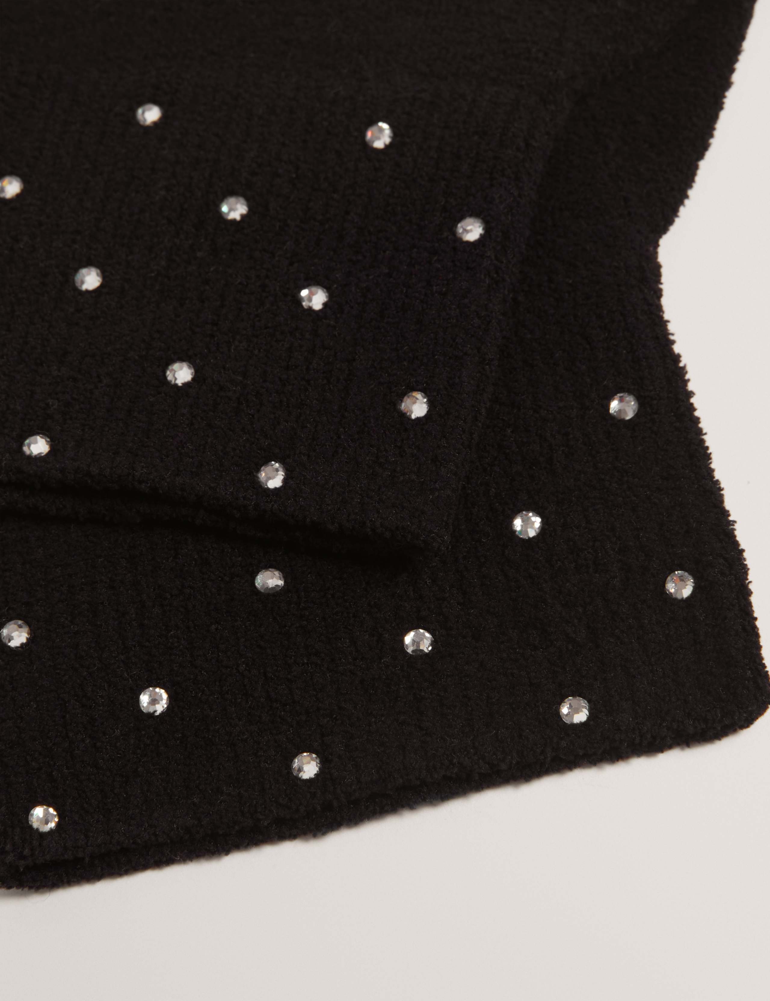 Diamanté Knitted Hat and Gloves Set 3 of 4