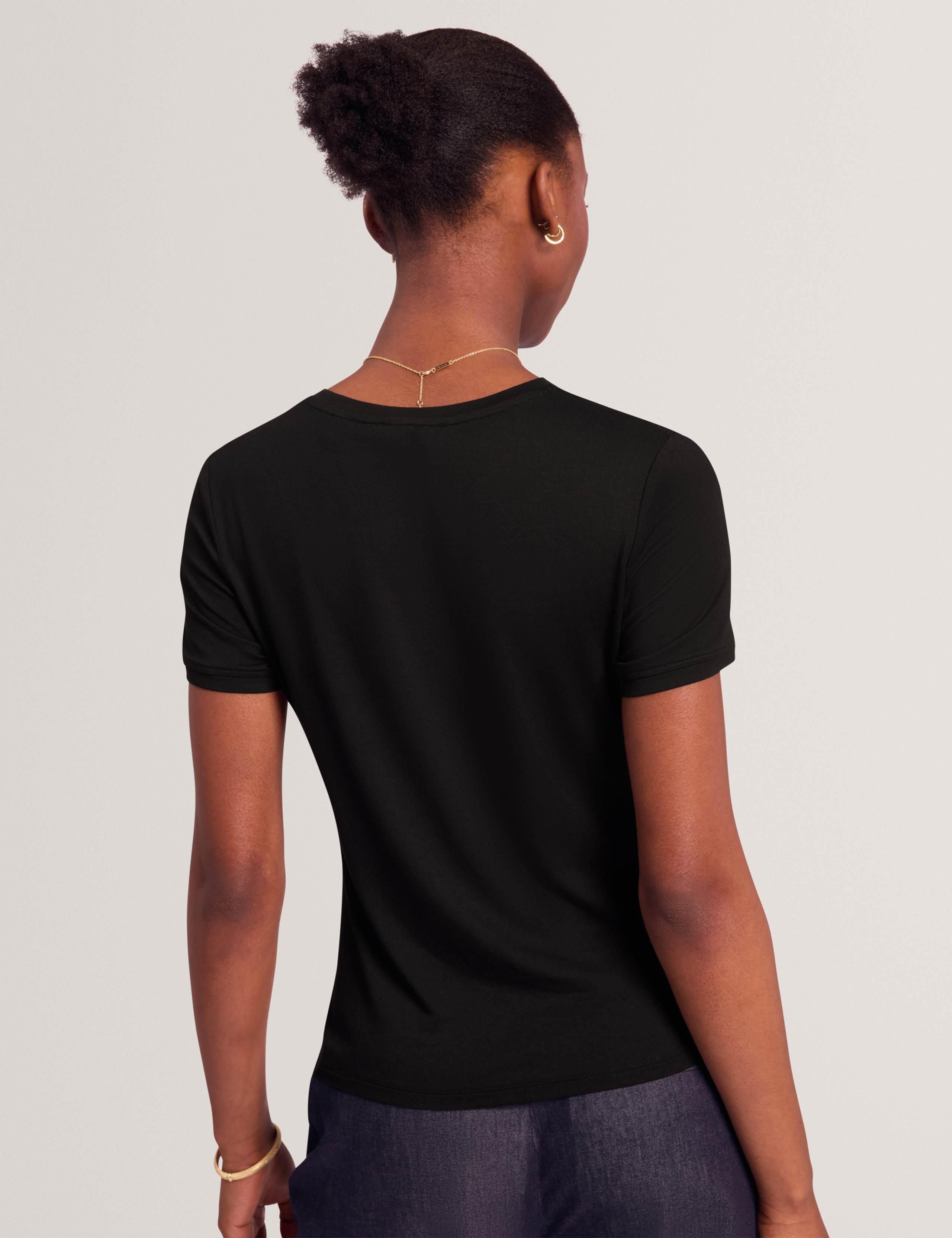 Floral Ruched Asymmetric Hem T-Shirt 4 of 7