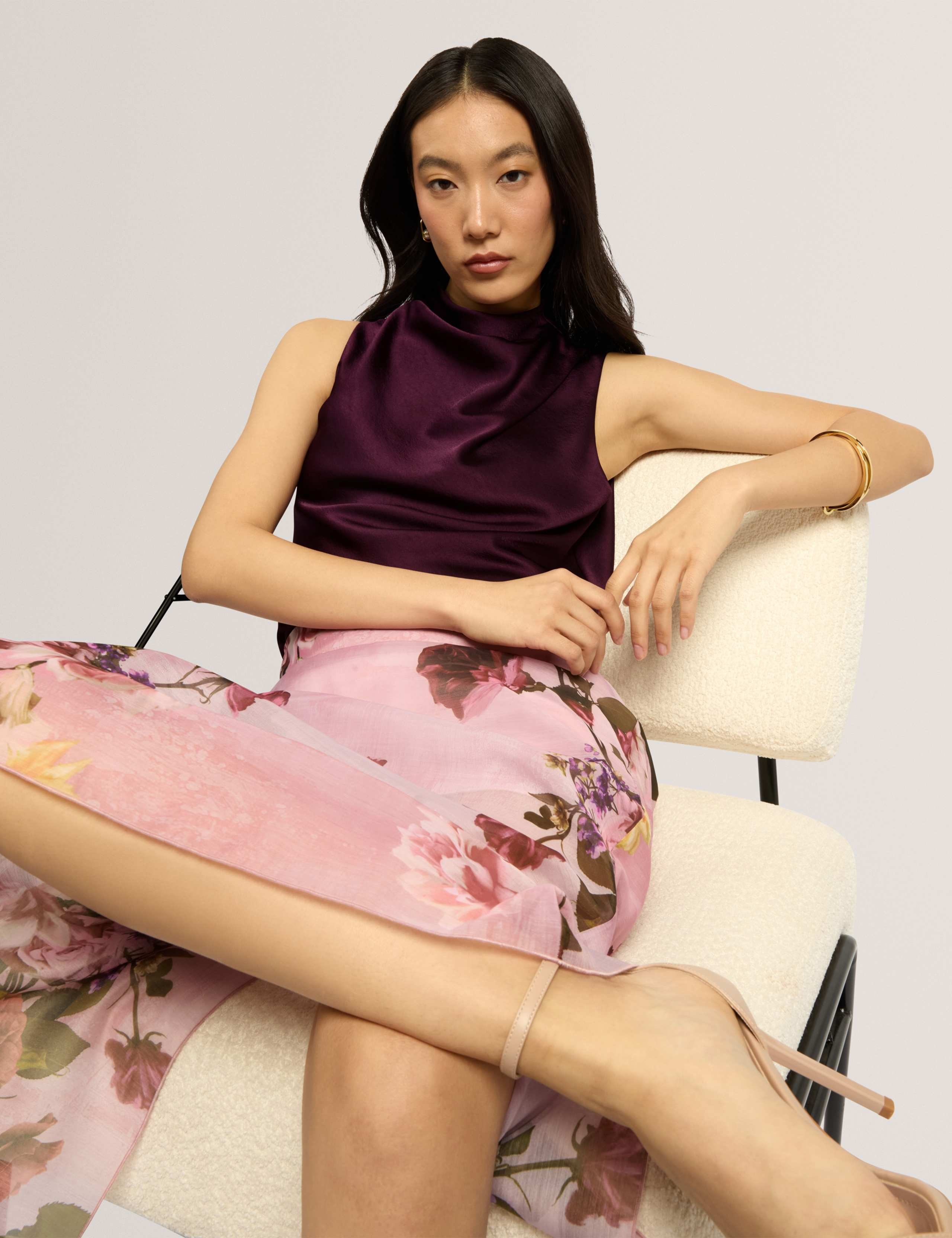 Cotton Rich Draped Cowl Neck Top 3 of 7