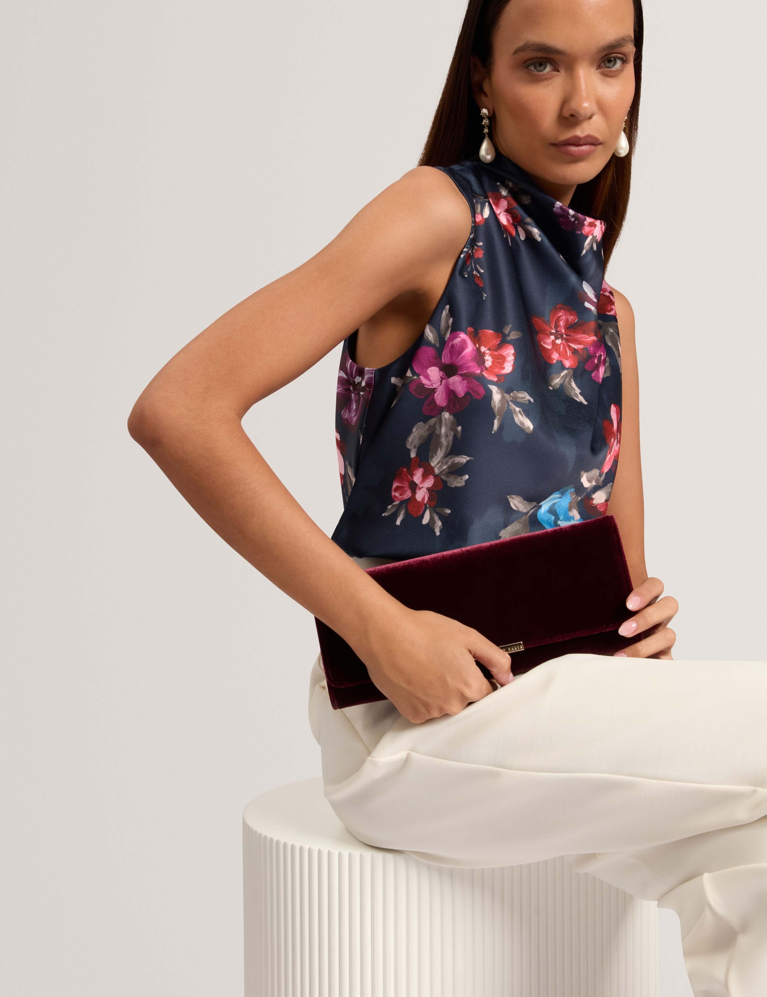 Floral Cowl Neck Blouse 3 of 7
