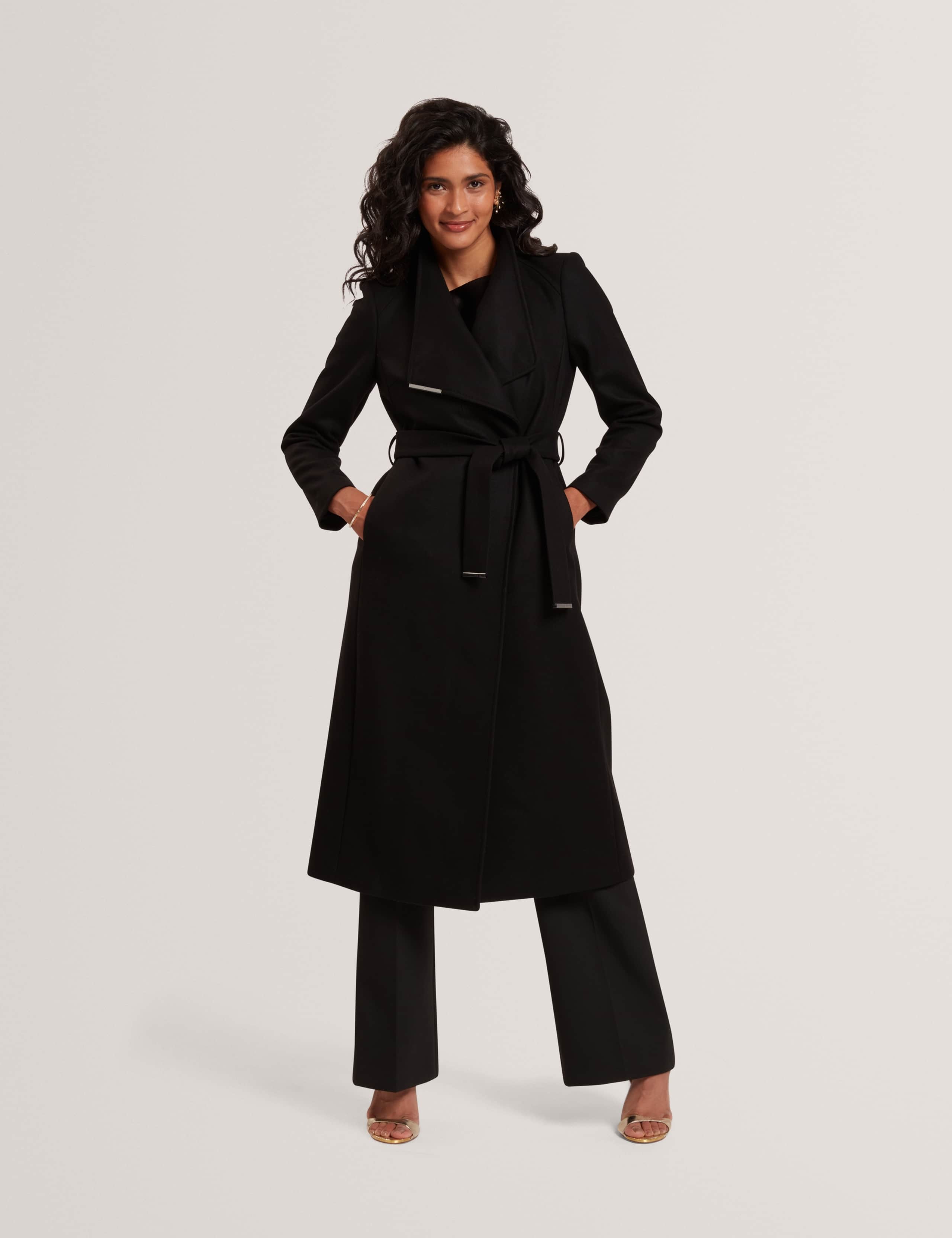 Wool Rich Belted Longline Wrap Coat 1 of 6
